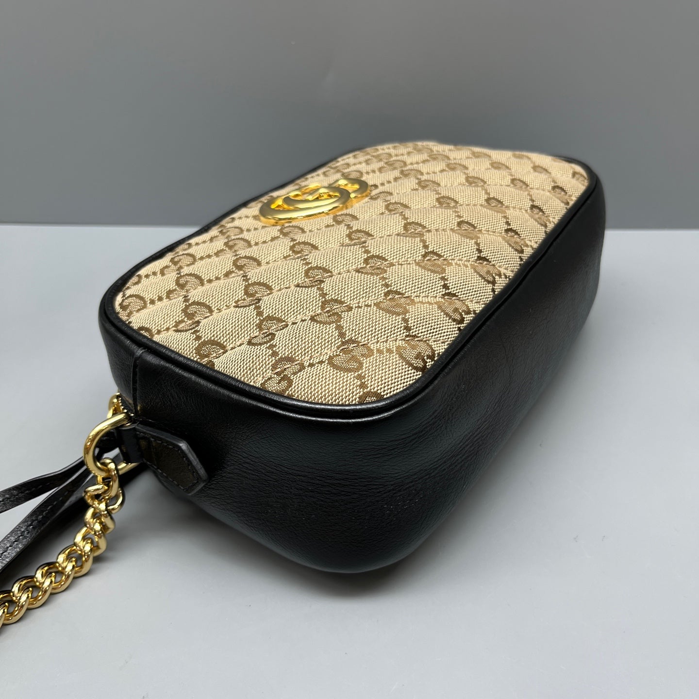 Gucci - GG Marmont Camera Bag - GG Monogram Canvas with Leather Trim - Multicolour - (Small)