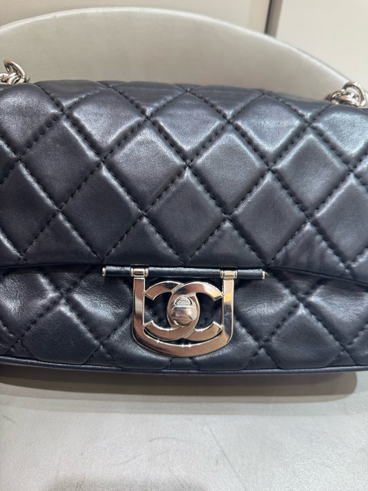 Chanel - Edinburgh Series Flap Bag - Lambskin leather - Black - (mini)
