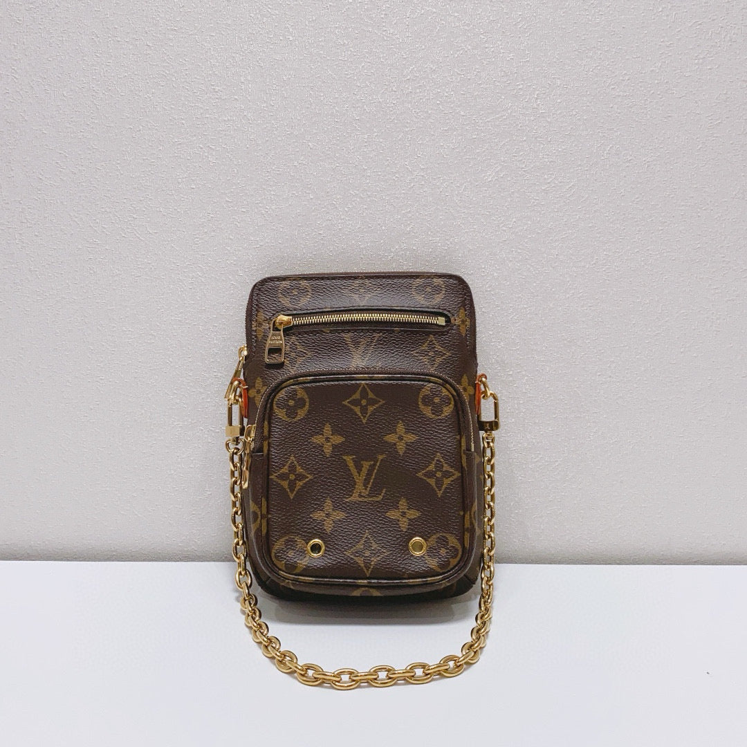 Louis Vuitton - Utility Phone Pocket - Monogram coated canvas with leather trim - Brown - (mini)