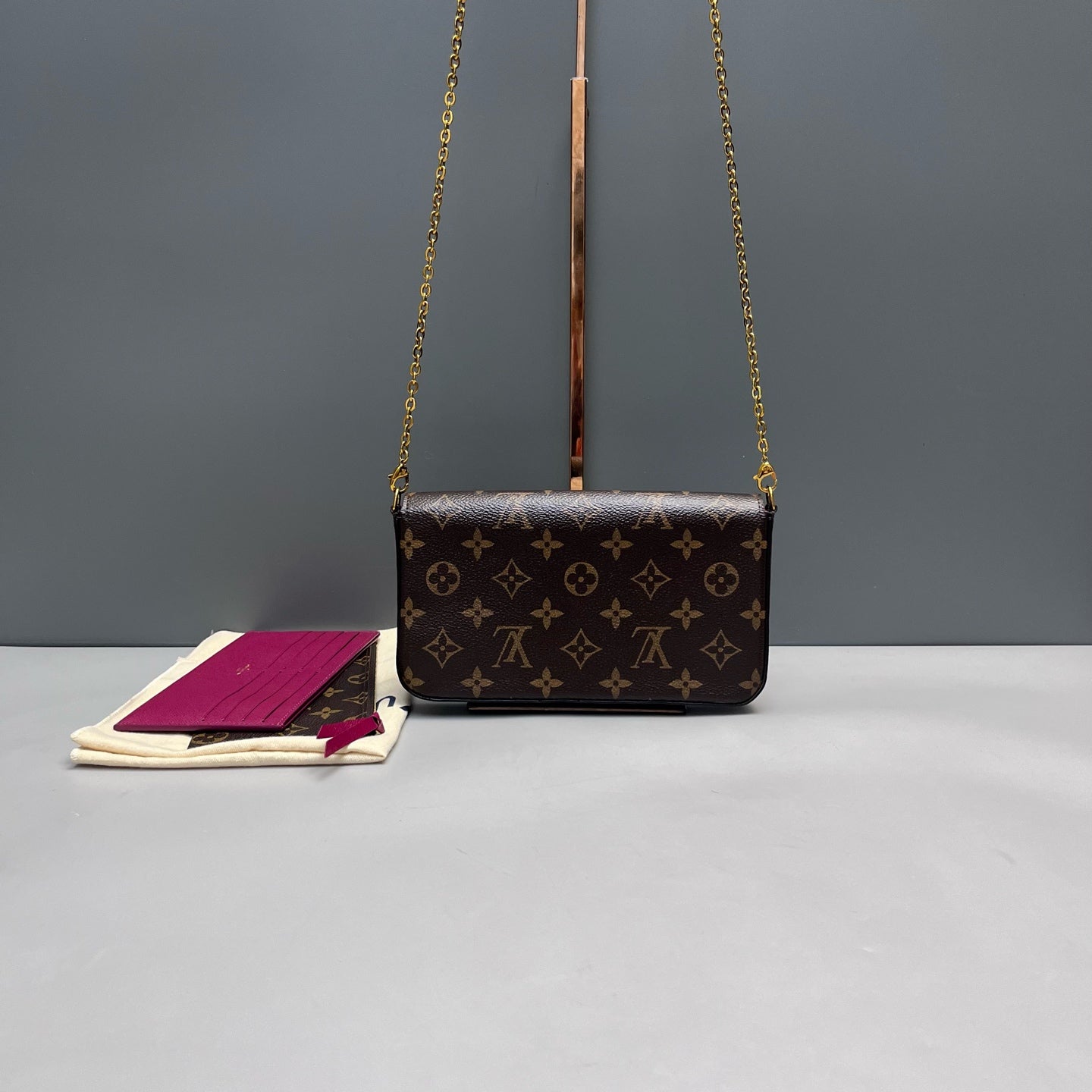 Louis Vuitton - Pochette Félicie - Monogram coated canvas with leather trim - Brown - (mini)