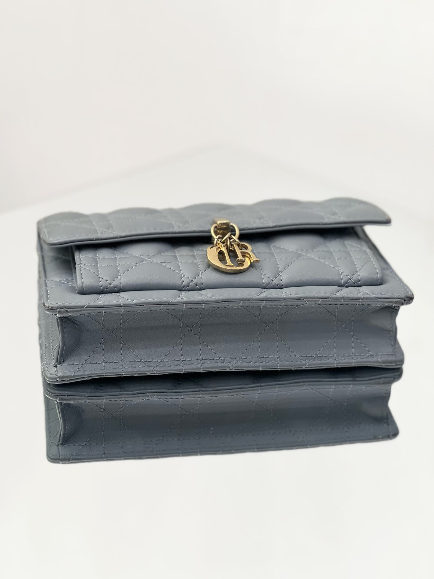Dior - Daily Miss Lady WOC Pearl Chain Bag - Leather - Blue - (mini)