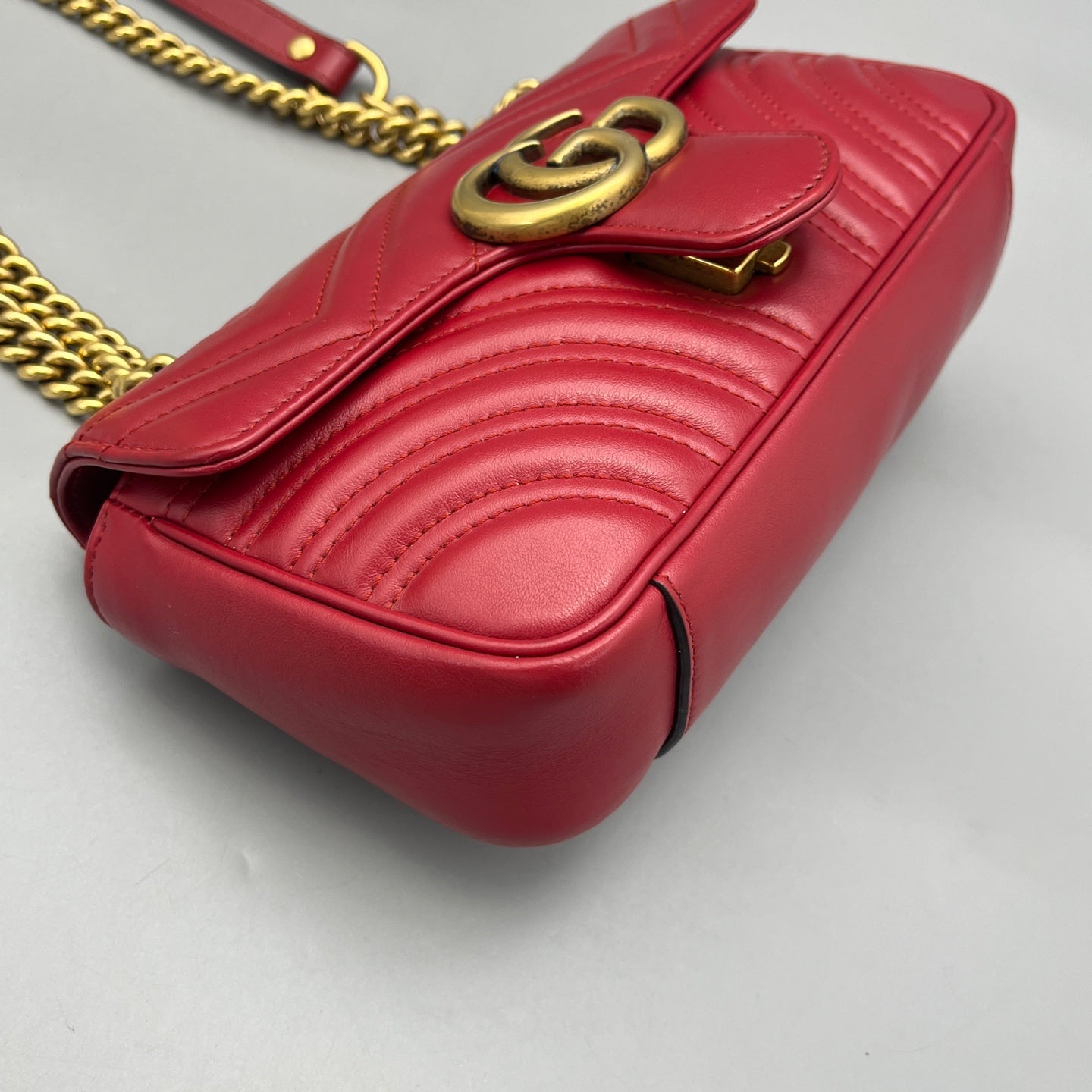 Gucci - GG Marmont Matelassé Mini Bag - Leather - Red - (mini)