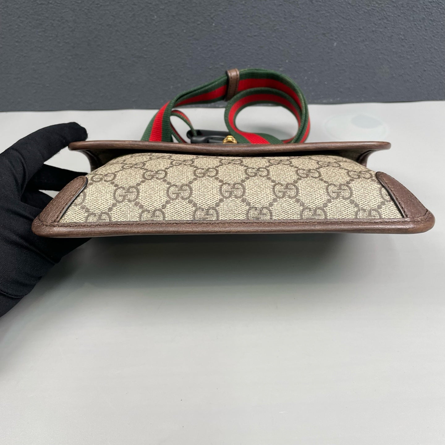Gucci - Ophidia GG Supreme Tiger Head Belt Bag - GG Supreme coated canvas with leather trim and Web strap - Beige - (medium)