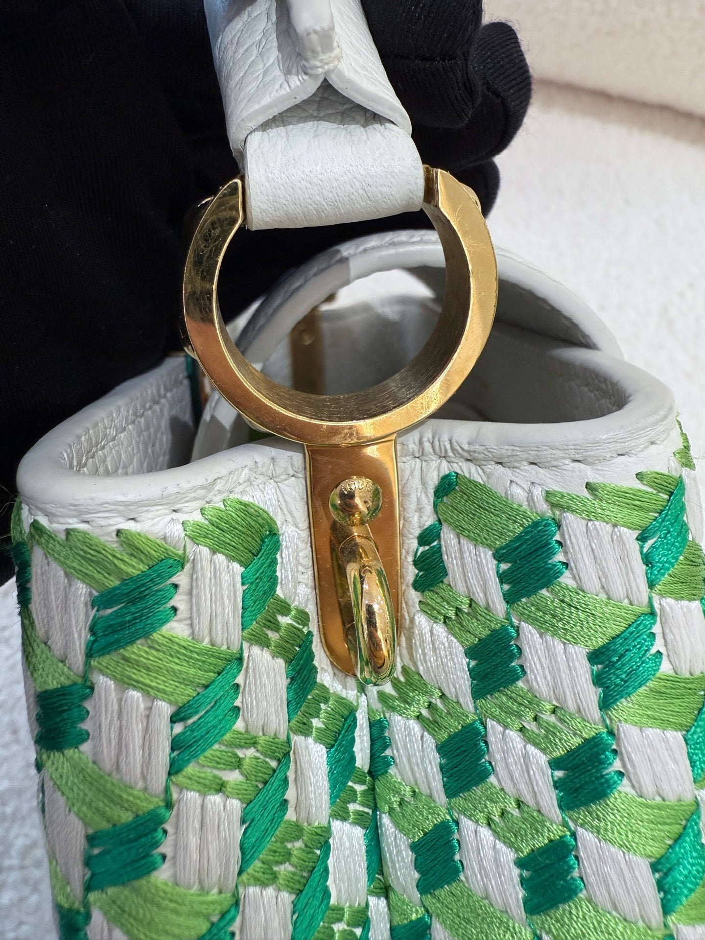 Louis Vuitton - Capucines Mini - Taurillon leather with embroidered textile - Green - (mini)