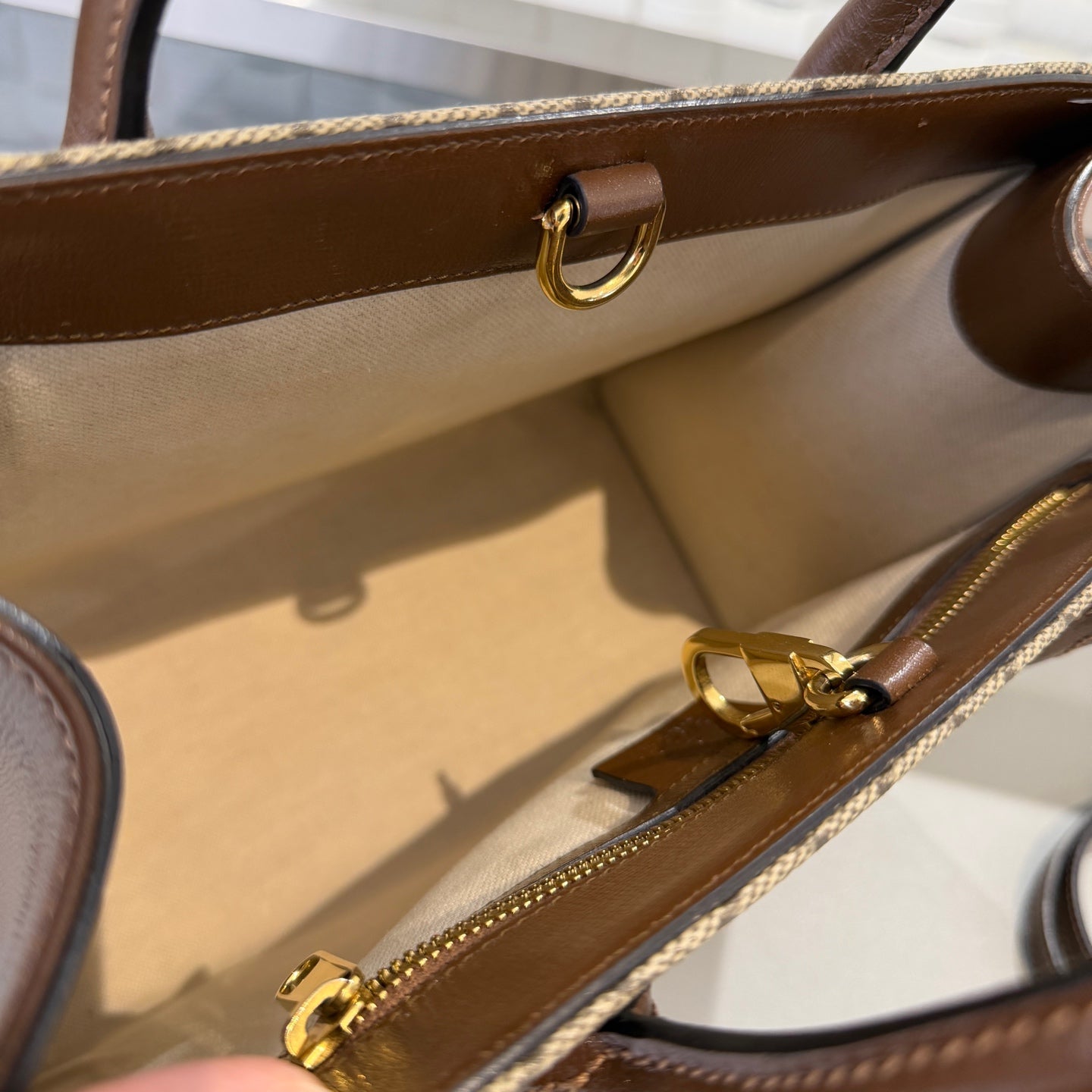 Gucci - GG Retro Tote Bag 659983 92TCG 8563 - GG Supreme canvas and Leather - Beige and Brown - (Medium)