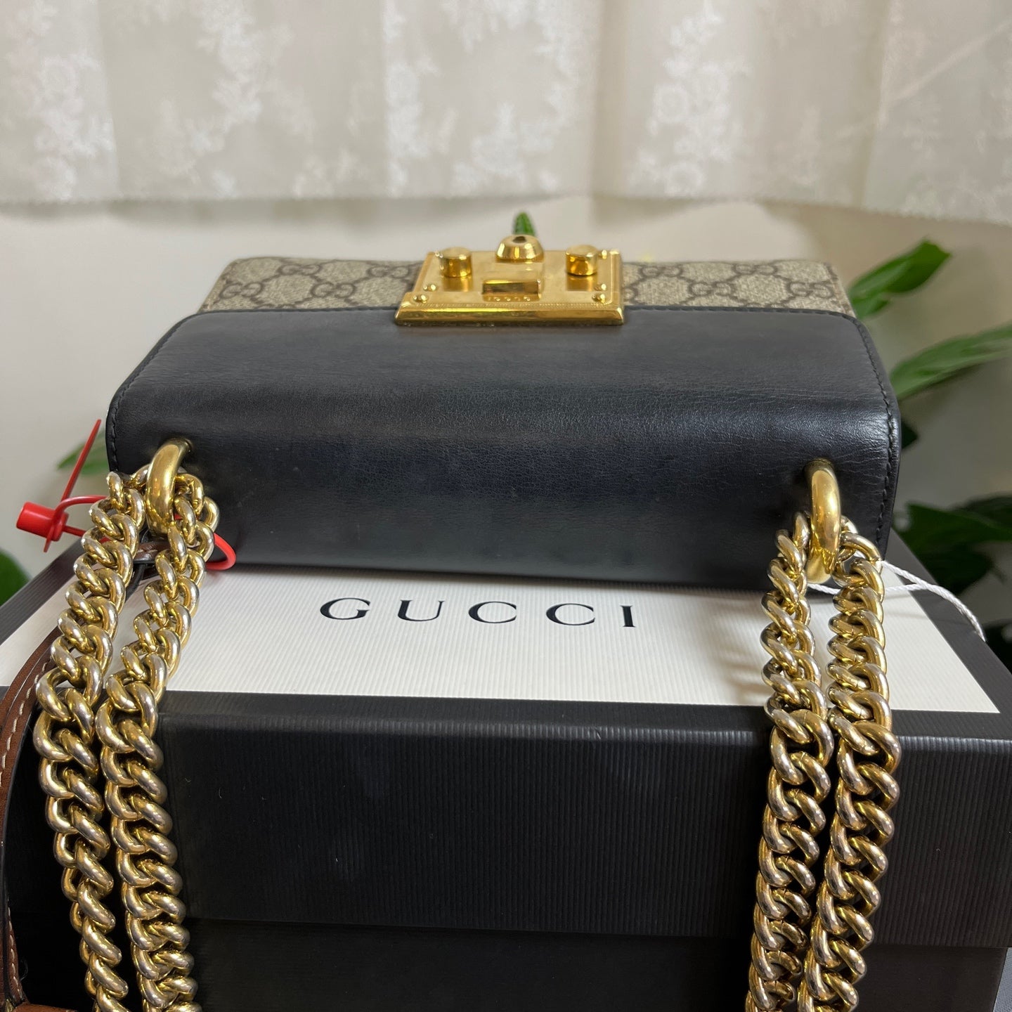 Gucci - Padlock Mini Shoulder Bag - GG Supreme canvas with leather trim - Beige and Ebony with Black and Brown accents - (mini)