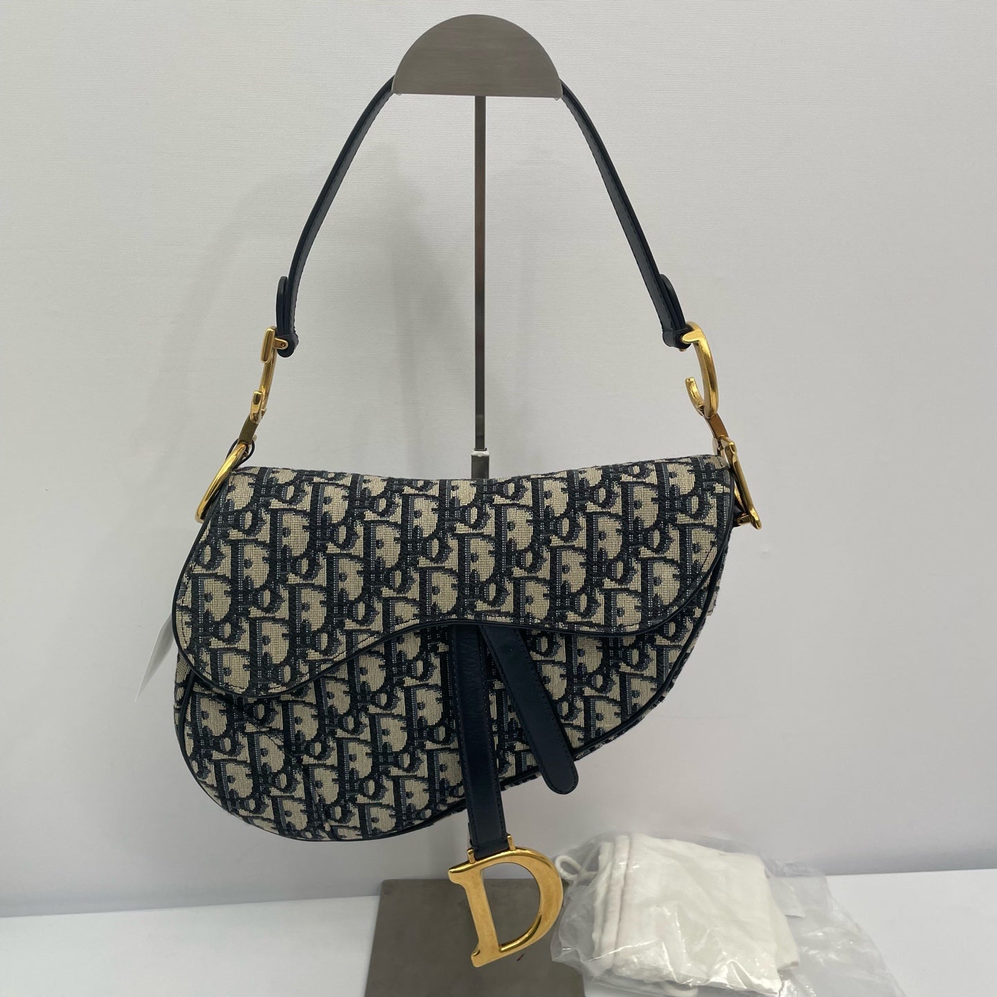 Dior - Saddle bag - Dior Oblique jacquard canvas and leather trim - Blue - (Medium)