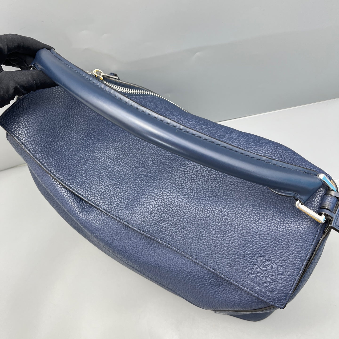 LOEWE - Puzzle Bag - Grained leather - Navy - (Large)