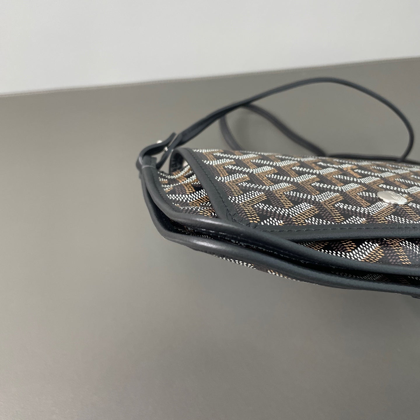 Goyard - Plumet Envelope Bag - Goyardine canvas with leather trim - Black - (mini)