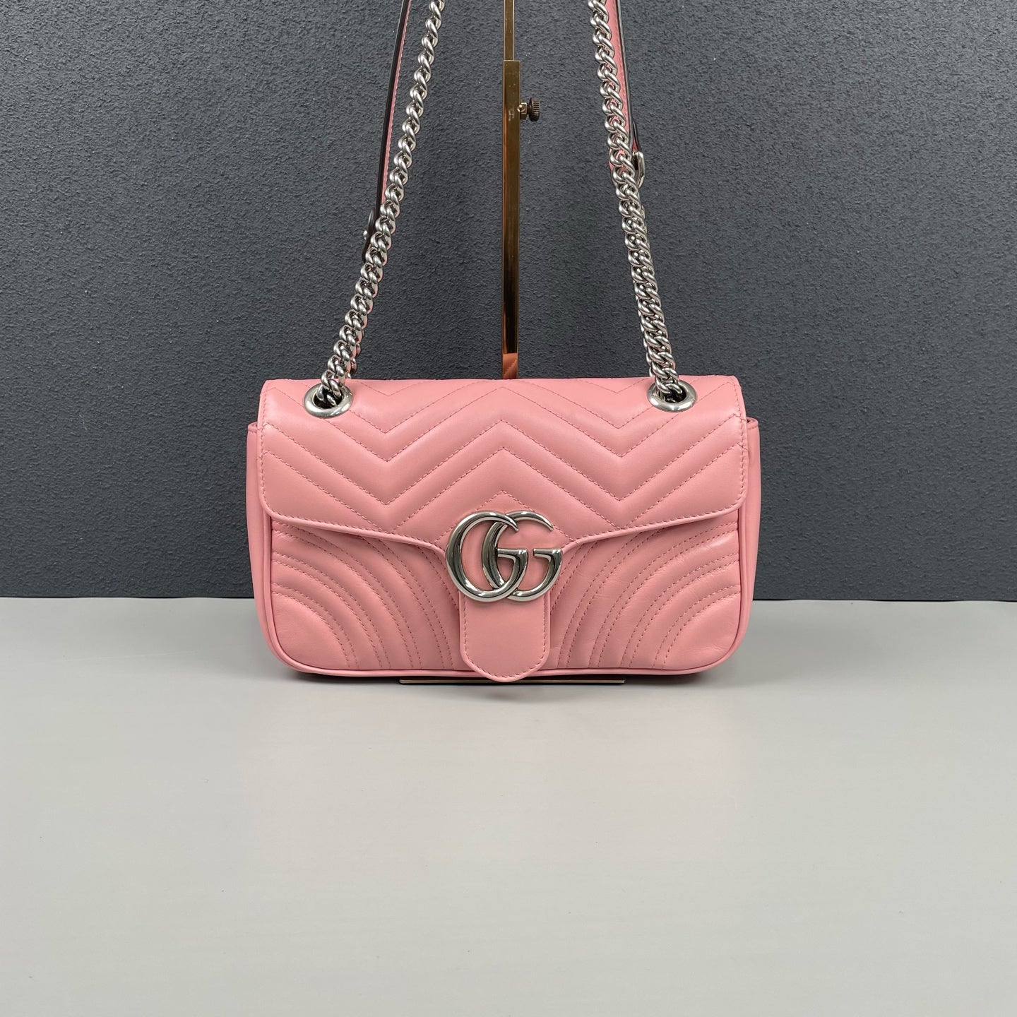 Gucci - GG Marmont Matelassé Shoulder Bag - Leather - Pink - (Medium)