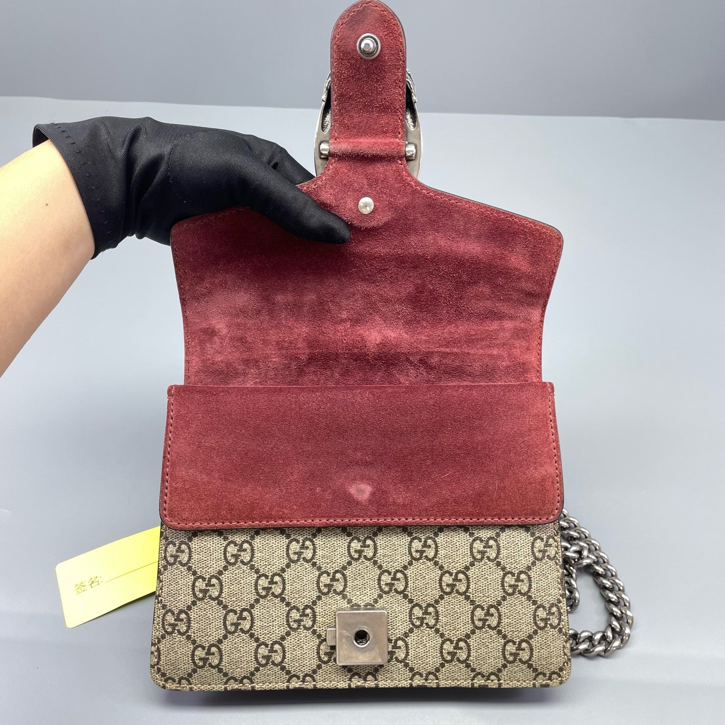 Gucci - Dionysus Mini Chain Bag Floral - GG Supreme canvas, Suede - Beige, Multicolour, Burgundy - (small)