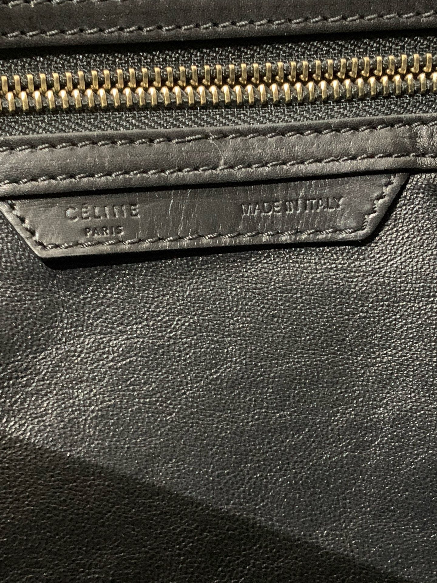 Celine - Luggage Tote - Leather and Canvas - Black - (Medium)