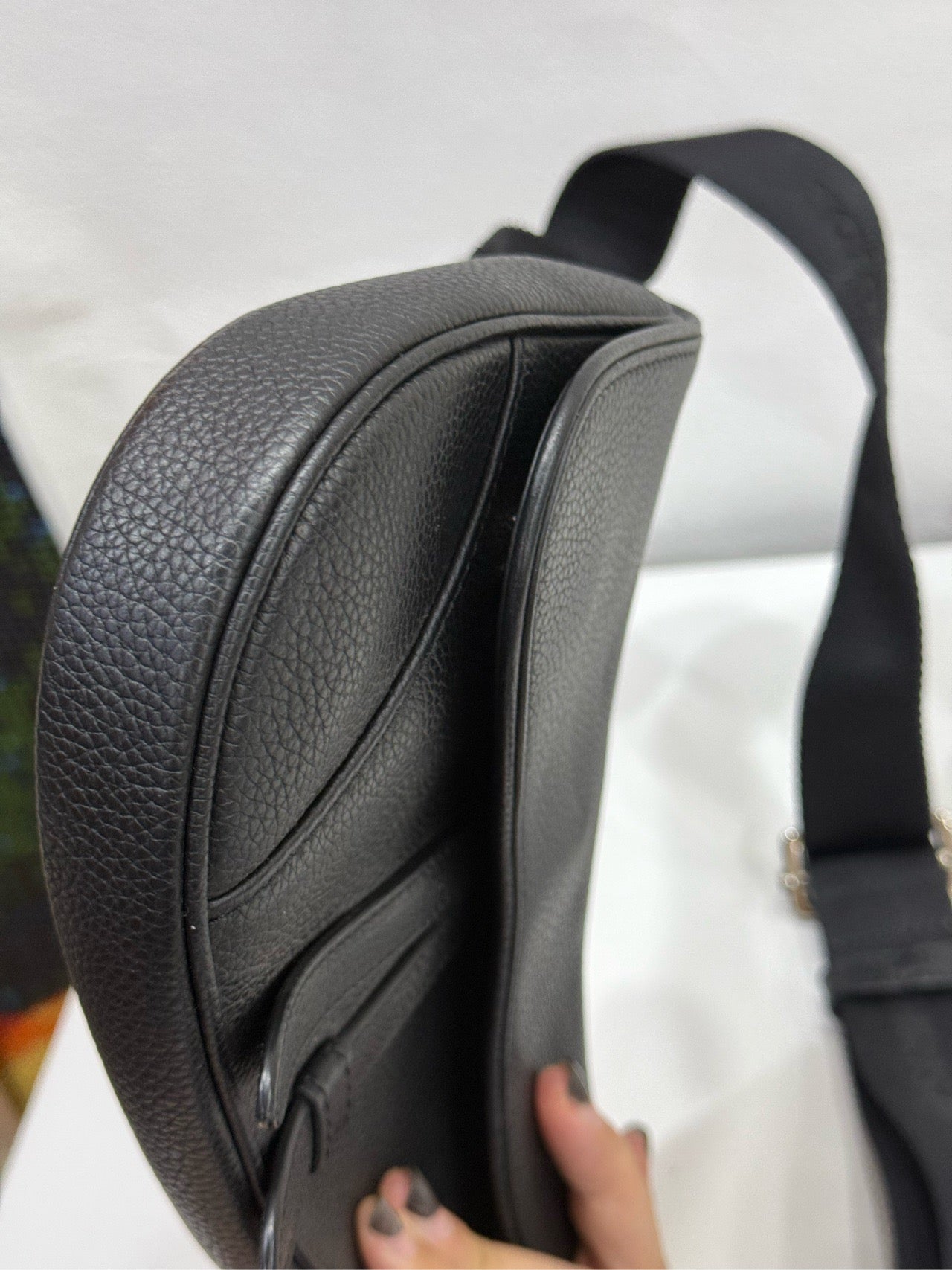 Dior - Saddle Belt Bag - Grained leather - Black - (mini)