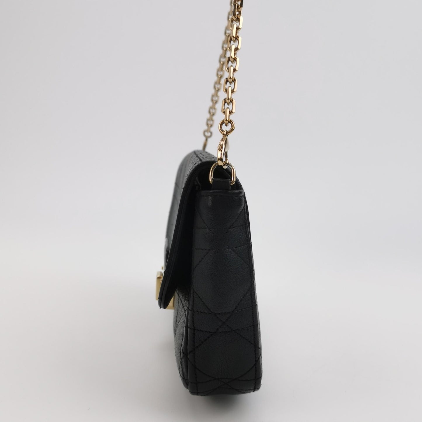 Dior - Cannage Chain Flap Bag - Leather - Black - (mini)