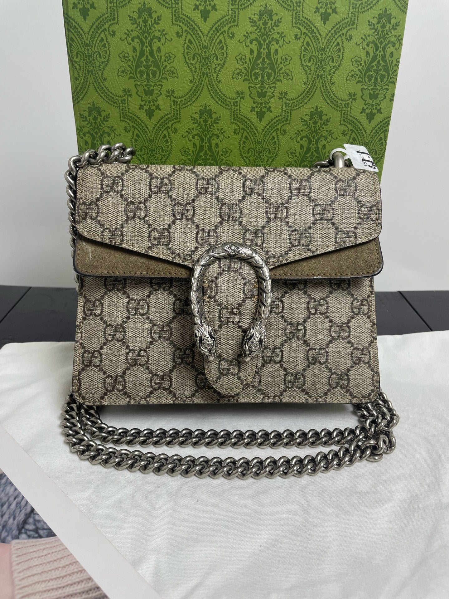 Gucci - Dionysus Mini Shoulder Bag - GG Supreme canvas with suede and leather trim - Beige - (Mini)