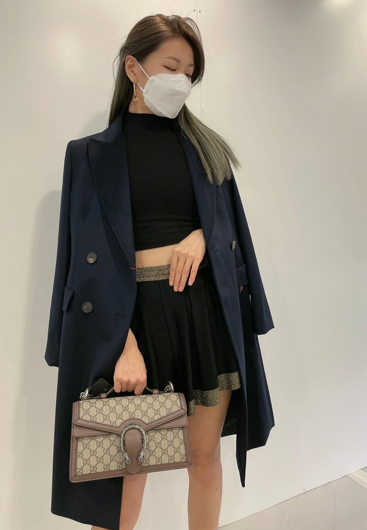 Gucci - Dionysus Shoulder Bag Small - GG Supreme canvas with grained leather trim - Brown - (small)