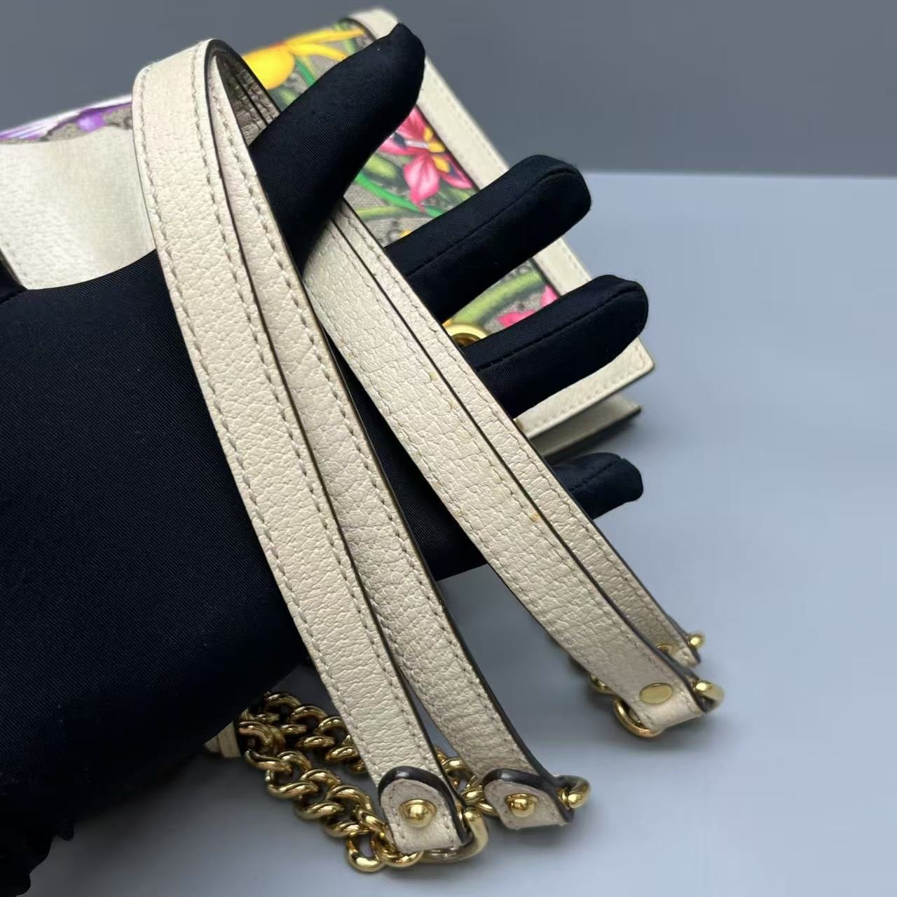 Gucci - Padlock Floral Small Tote Bag - GG Supreme canvas with leather trim - Multicolour - (Small)