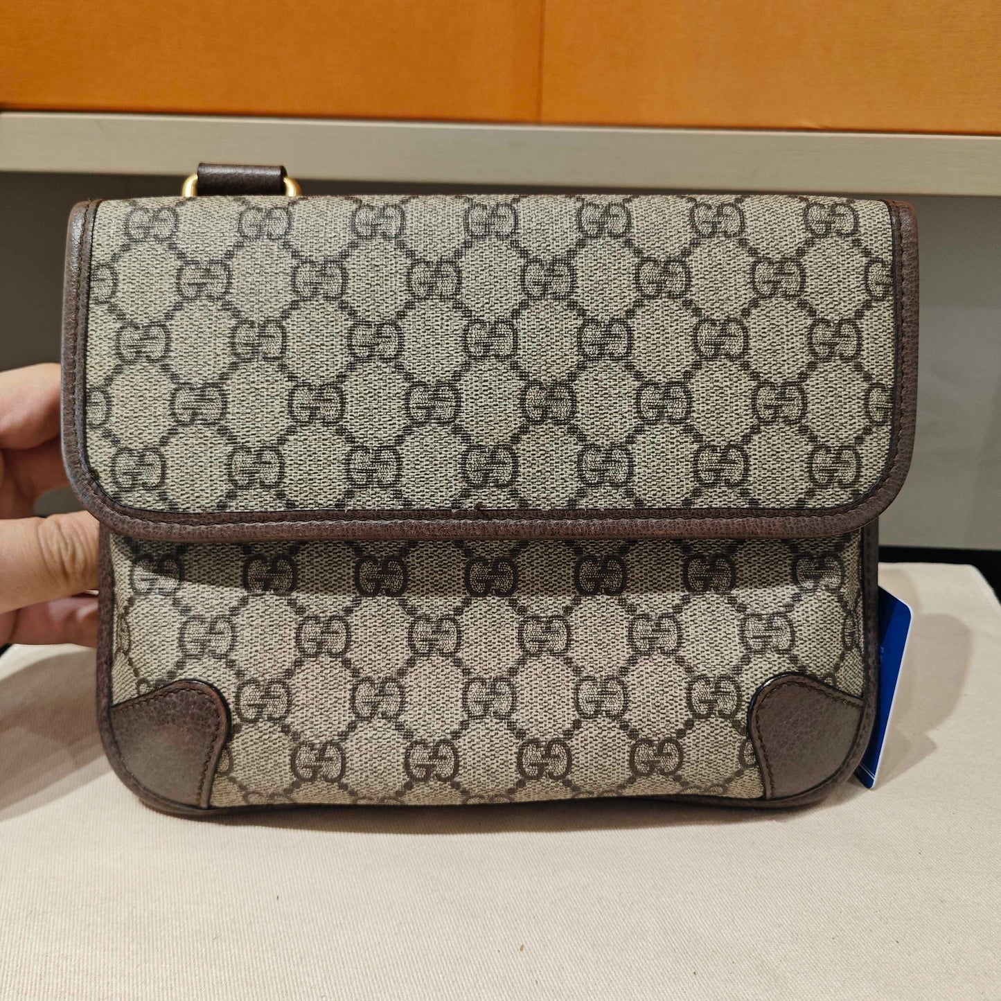 Gucci - Tiger Head Double-Sided GG Supreme Shoulder Bag - GG Supreme coated canvas with leather trim - Beige and Brown with Green and Red Web - (Small)