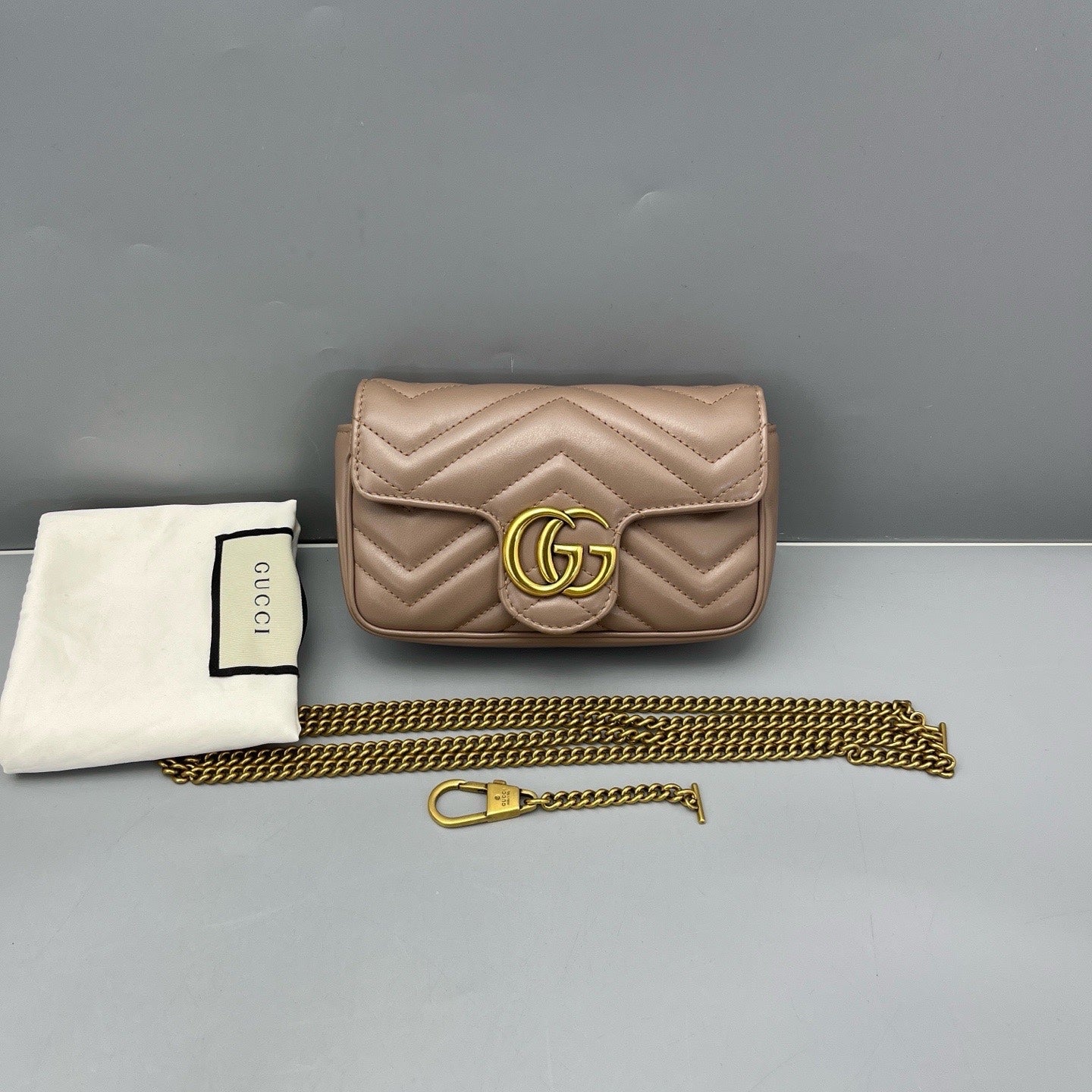 Gucci - GG Marmont Super Mini Bag - Leather - Beige - (mini)