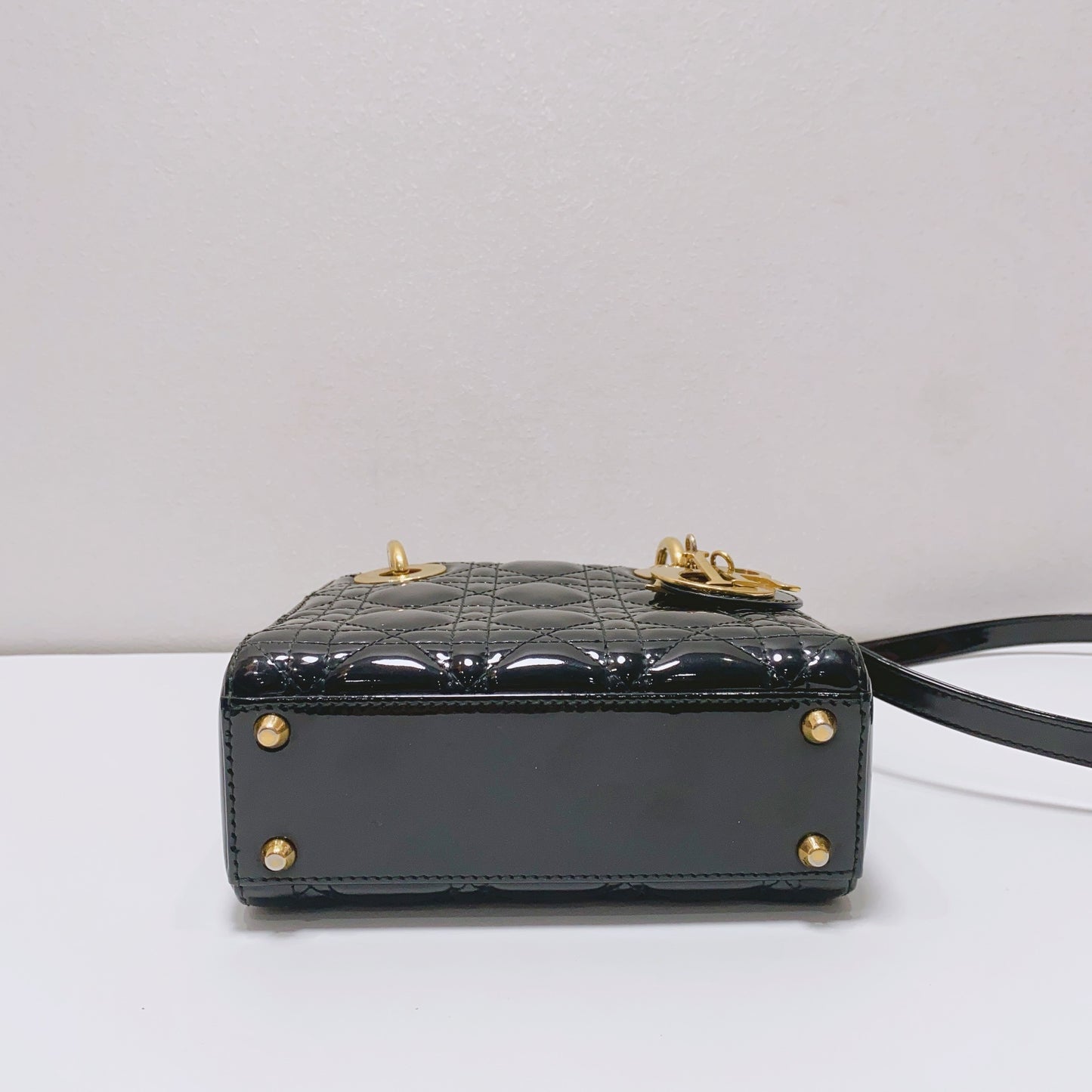 Dior - Lady Dior Mini - Patent leather - Black - (Mini)