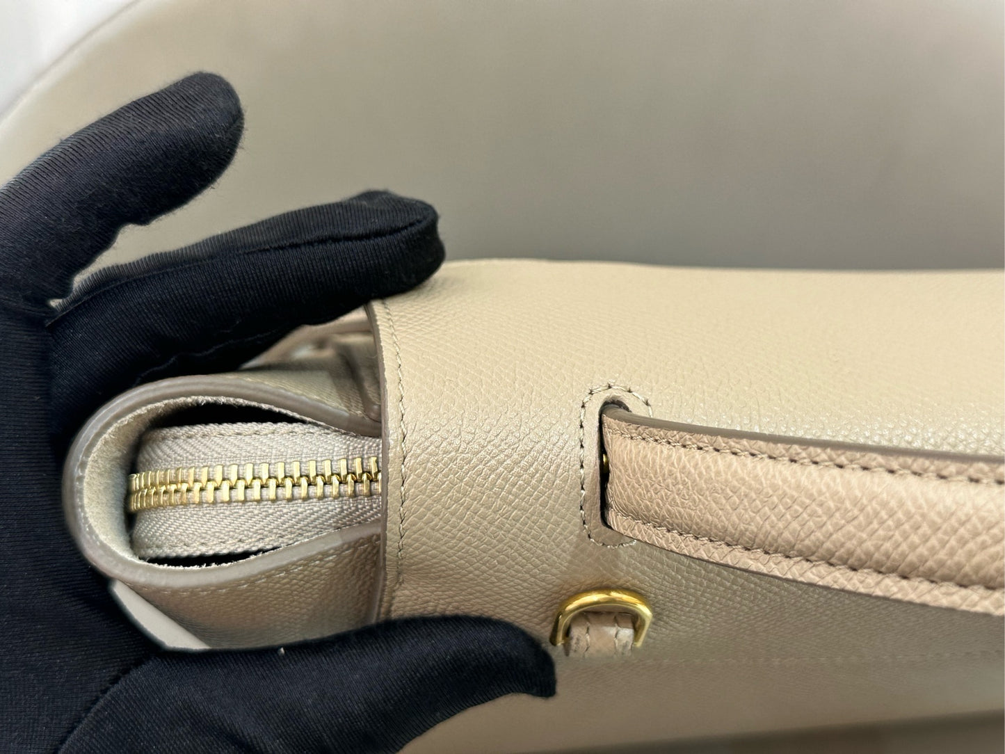 Celine - Belt Nano - Grained cowhide leather - Grey - (mini)