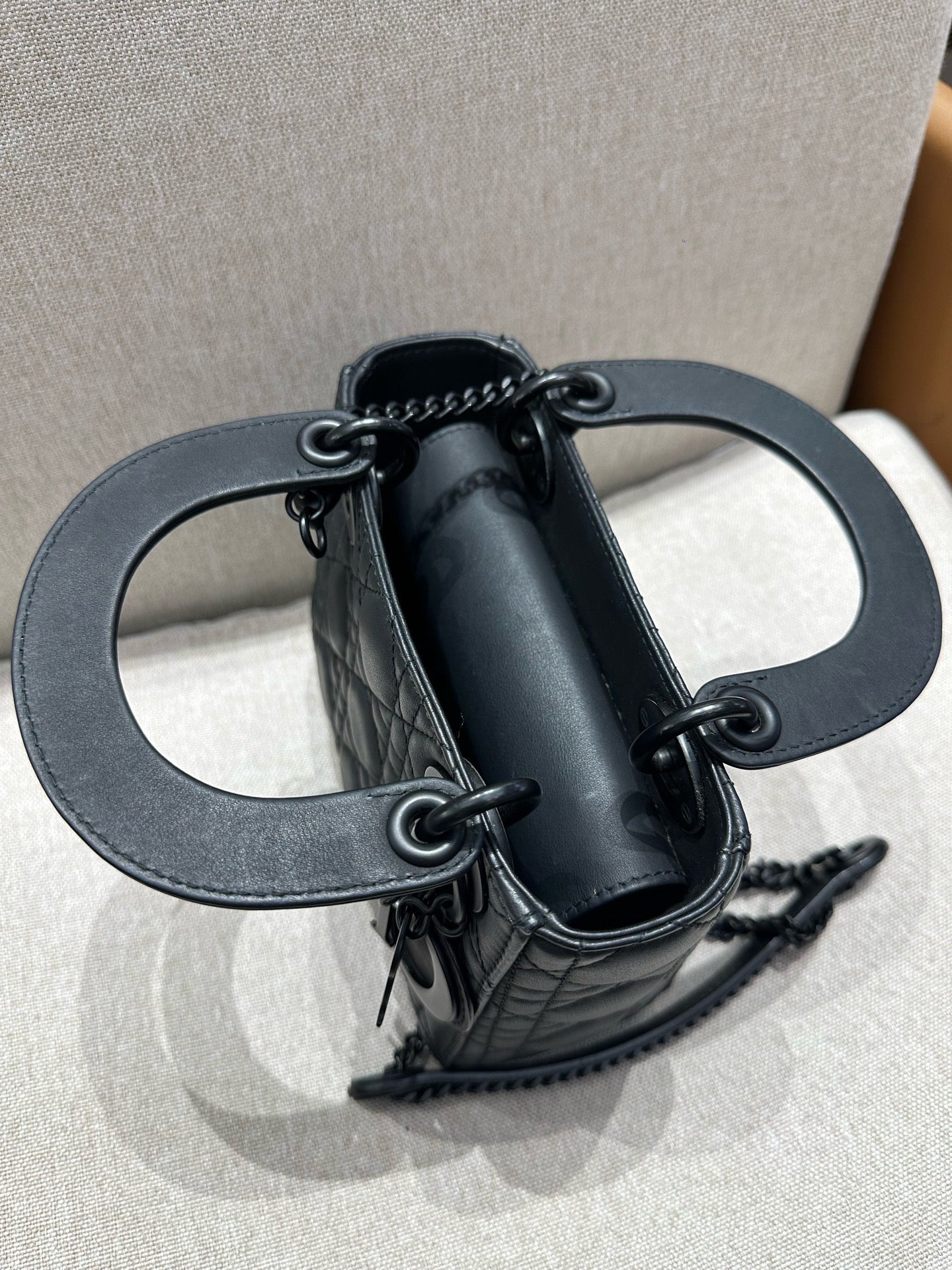 Dior - Lady Dior - Matte black cow leather - Black - (mini)