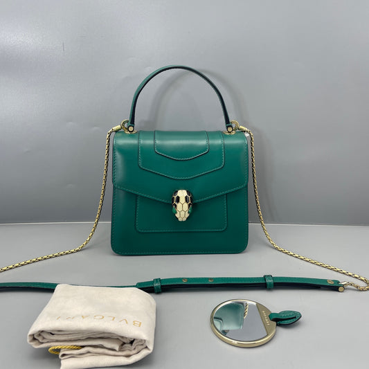 Bvlgari - Serpenti Forever Accordion Bag - Leather - Green - (small)