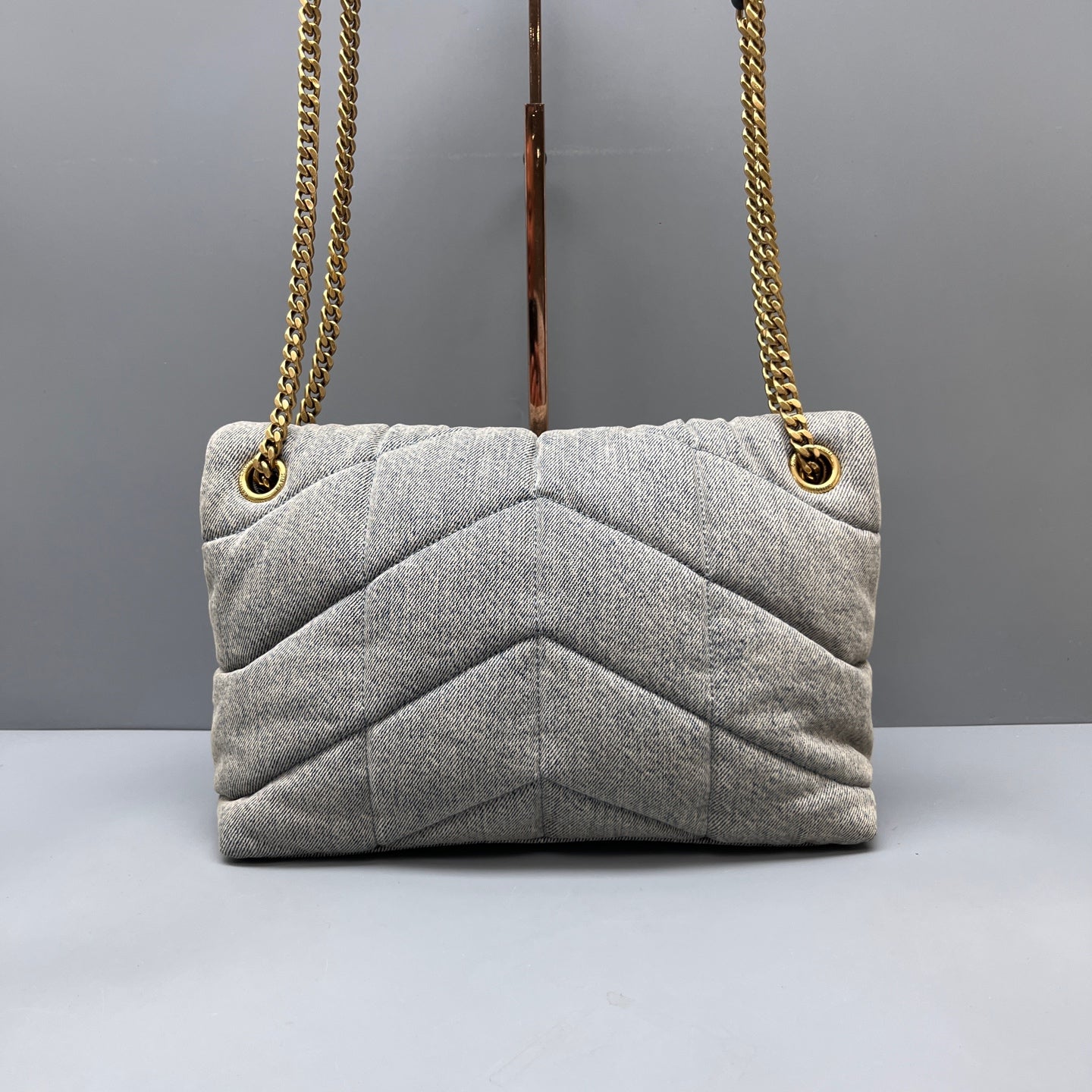 Saint Laurent - Loulou Puffer Bag - Denim - Blue - (Small)