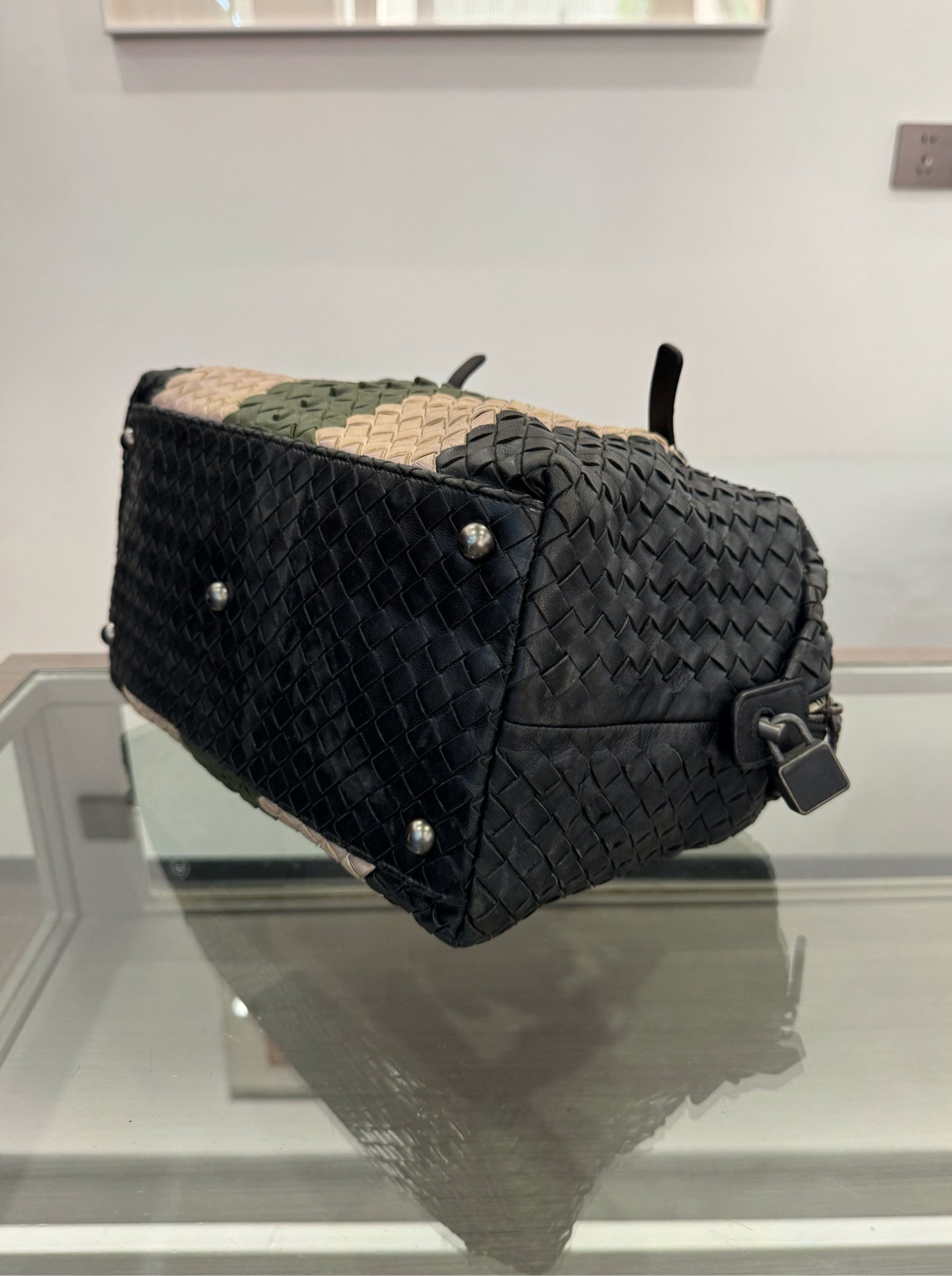 Bottega Veneta - Intrecciato Tricolour Woven Boston Bag - Leather - Multicolour - (medium)