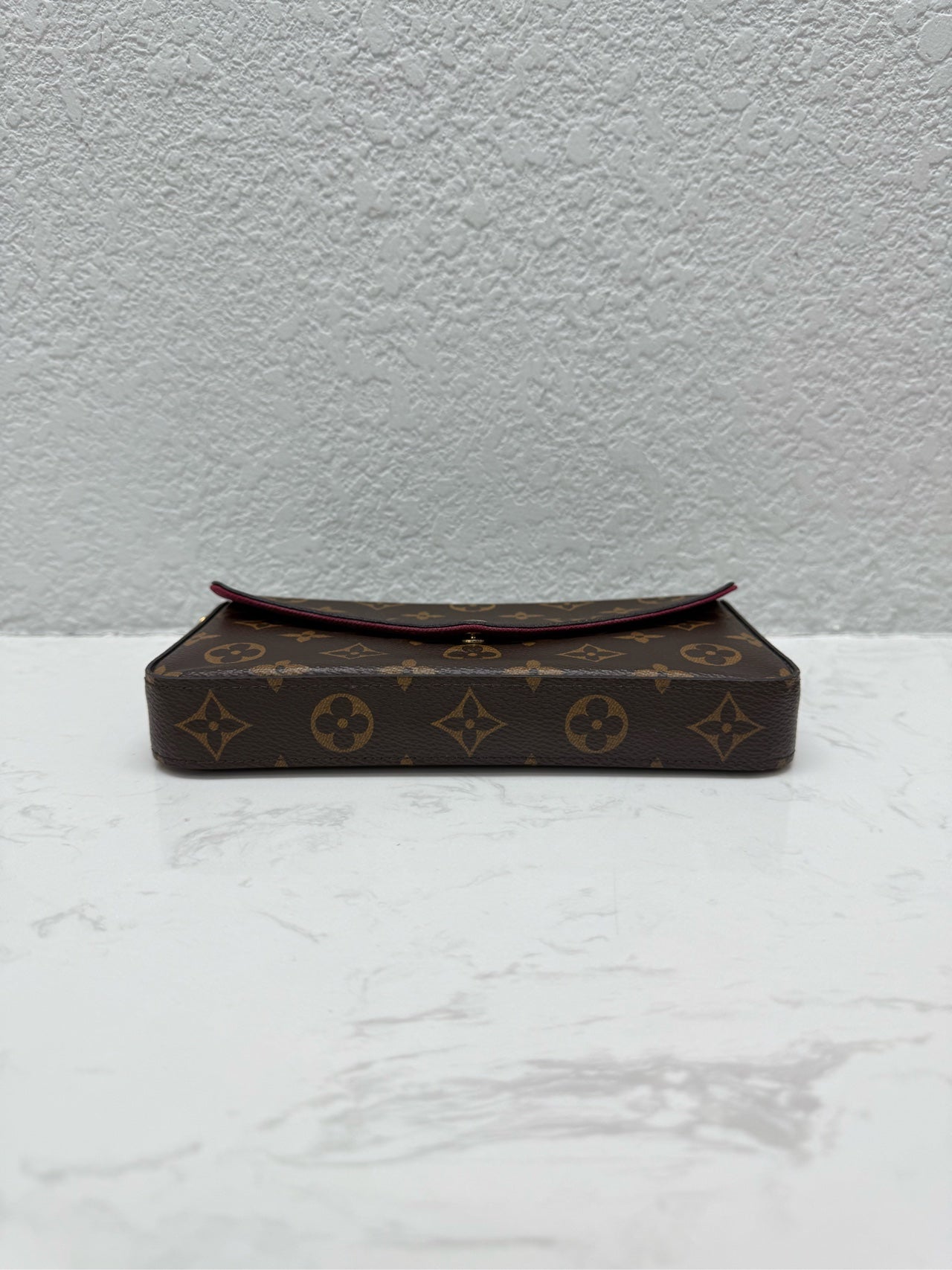 Louis Vuitton - Pochette Félicie - Monogram coated canvas with leather trim and lining - Brown with Fuchsia accents - (mini)