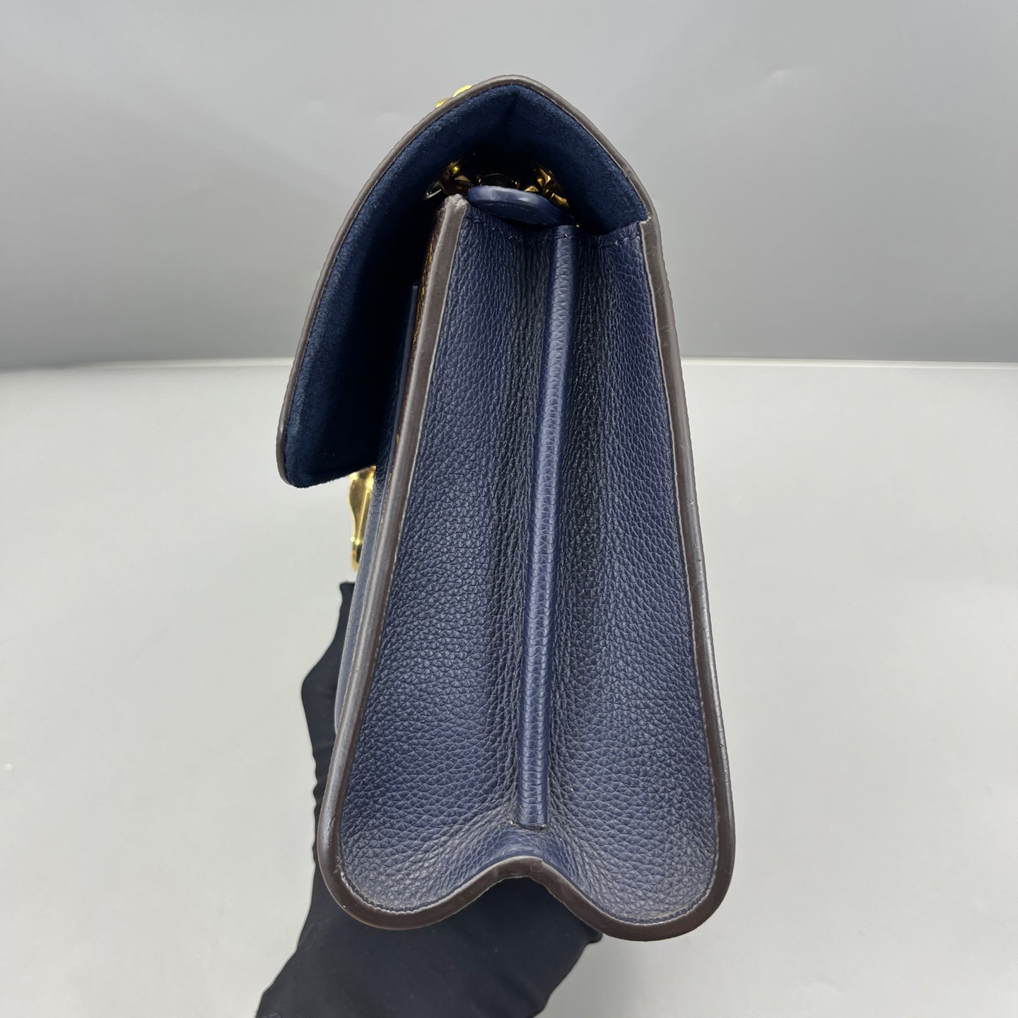 Louis Vuitton - Victoria Chain Bag - Monogram coated canvas with grained leather trim - Brown and Blue - (medium)
