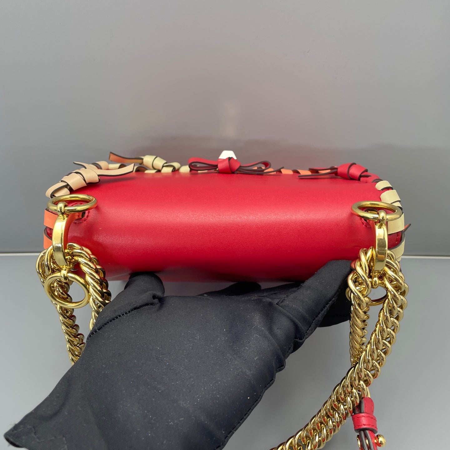 Fendi - Bow Chain Bag - Leather - Red - (small)