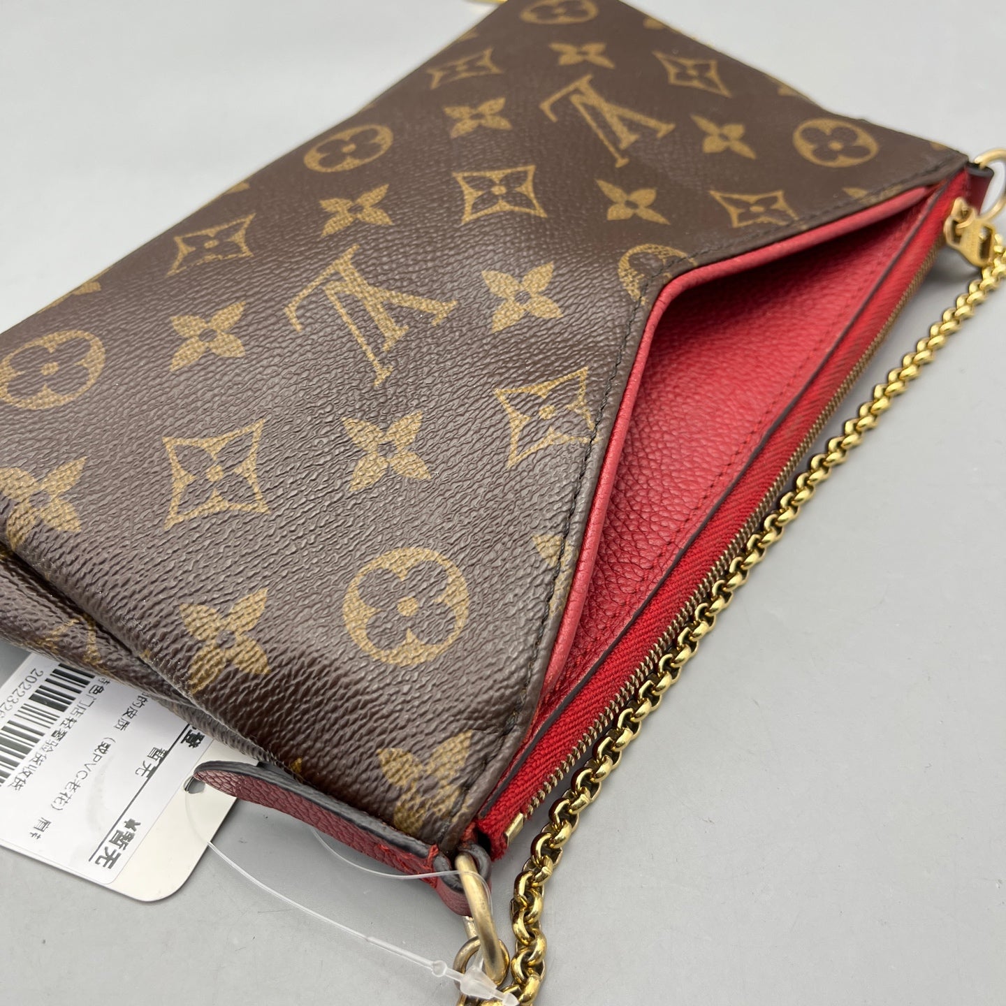 Louis Vuitton - Pochette Accessoires (Red Interior) - Monogram coated canvas with red grained leather trim - Brown - (mini)