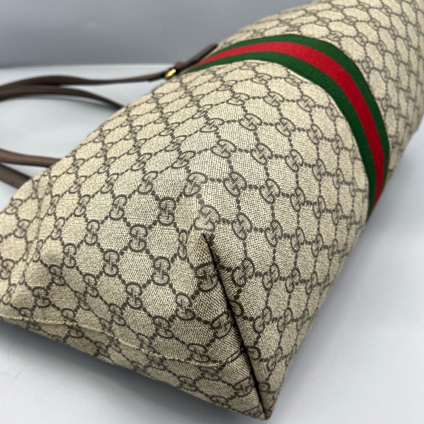Gucci - Ophidia Tote - GG Supreme canvas with leather trim - Ebony - (medium)