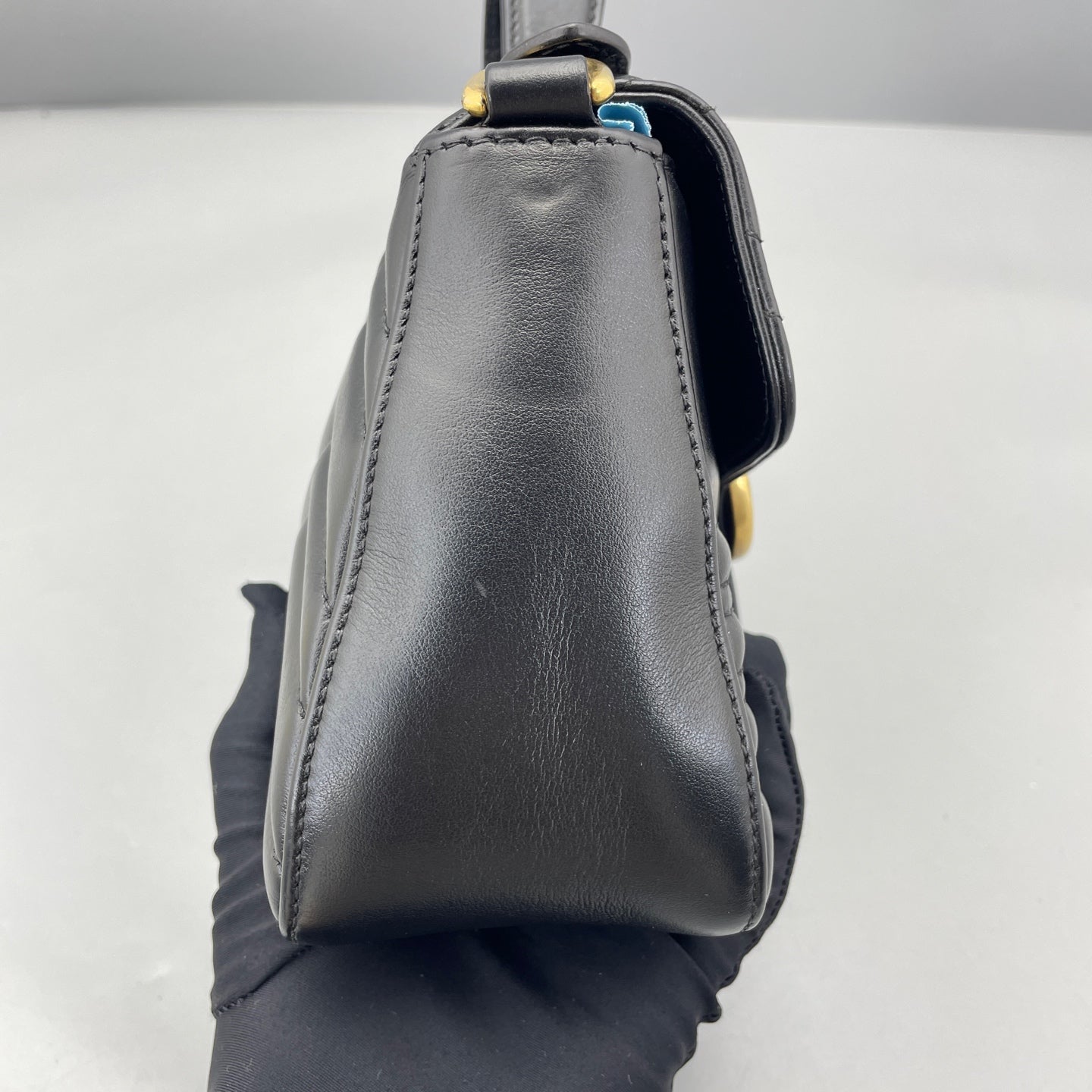 Gucci - GG Marmont Mini Top Handle Messenger Bag - Leather - Black - (mini)