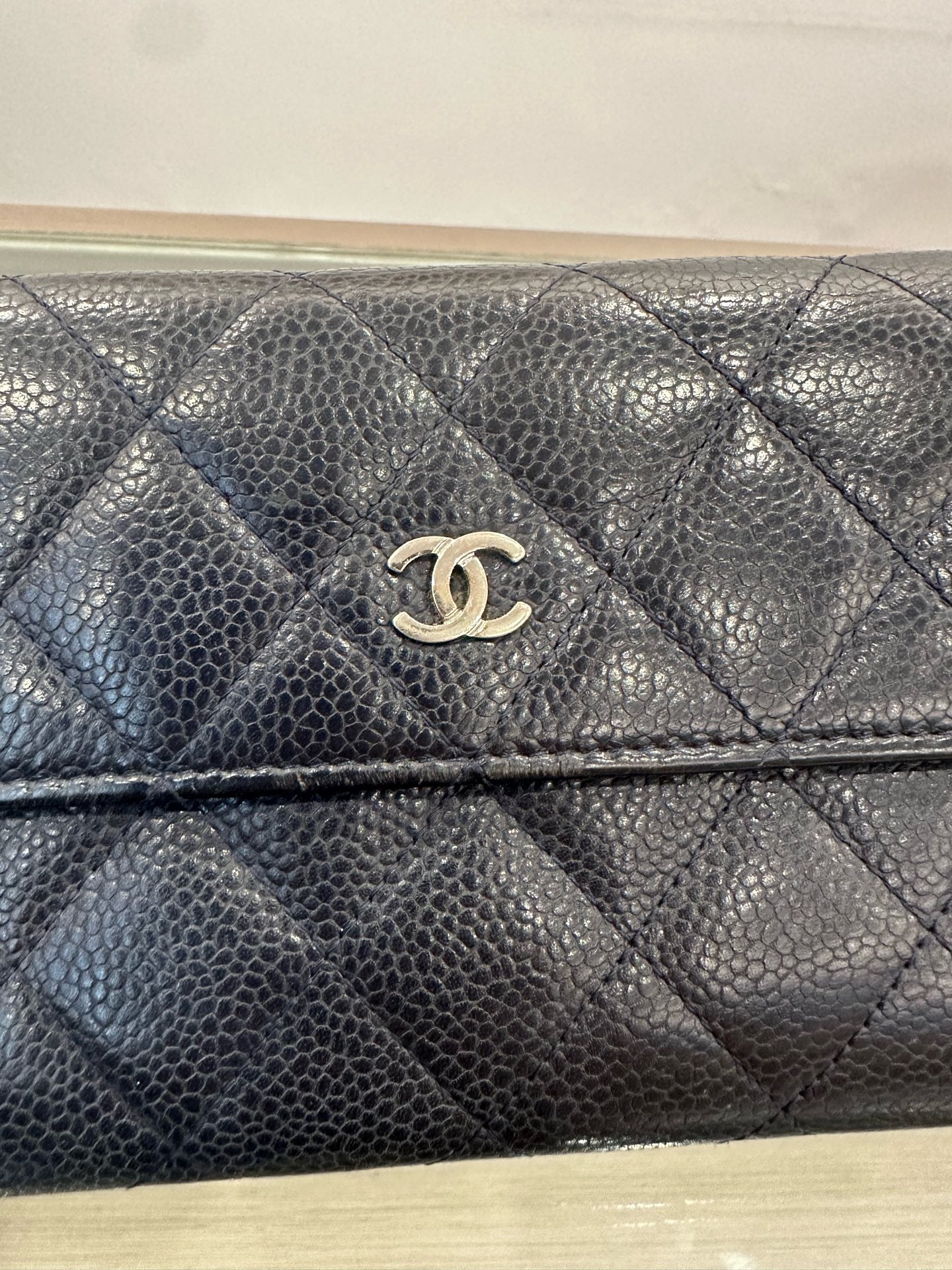 Chanel - Classic Flap Long Wallet - Caviar leather - Navy - (medium)