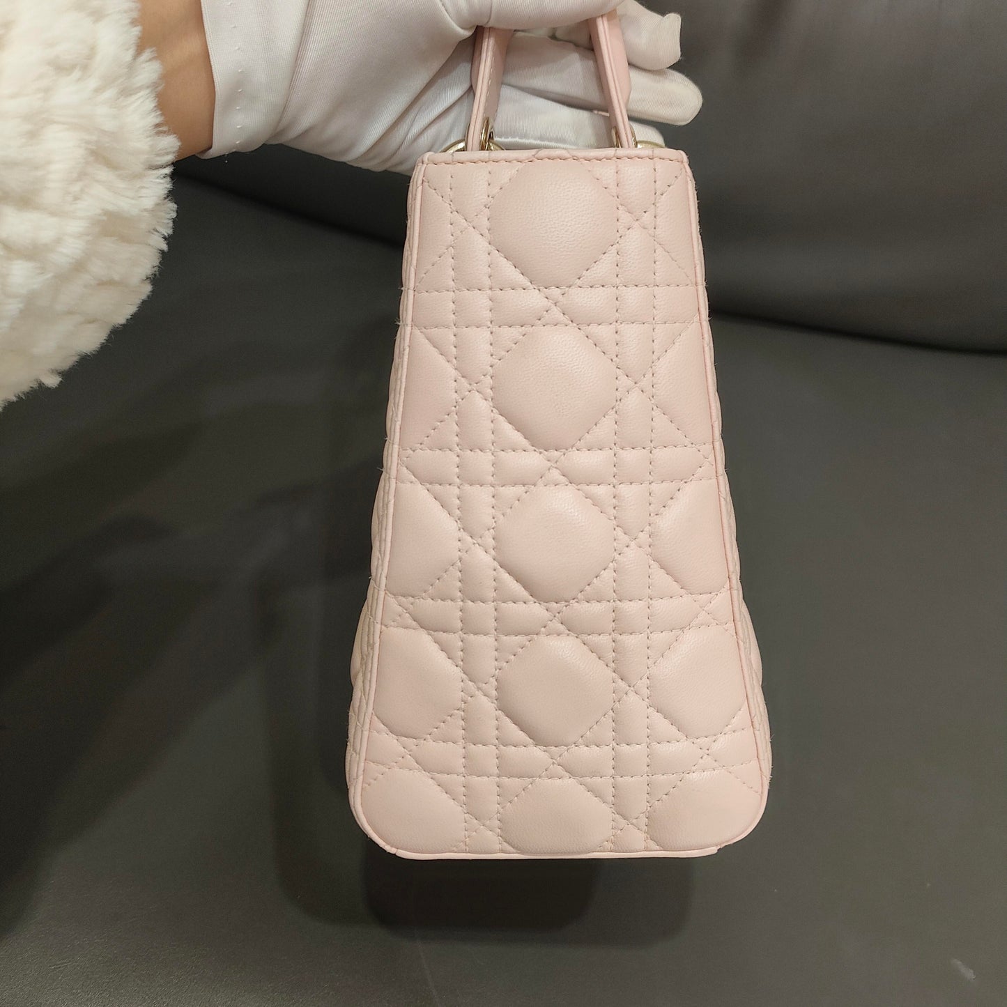 Dior - Lady Dior Bag - Lambskin leather - Pink with Gold-Tone Hardware - (Medium)