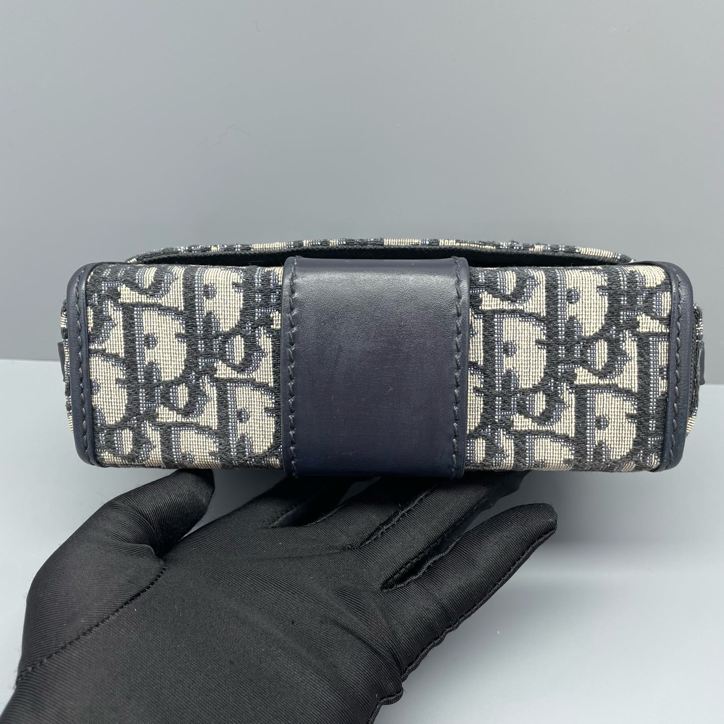 Dior - 30 Montaigne Mini Box Bag Oblique - Dior Oblique jacquard canvas with leather trim - Blue - (mini)