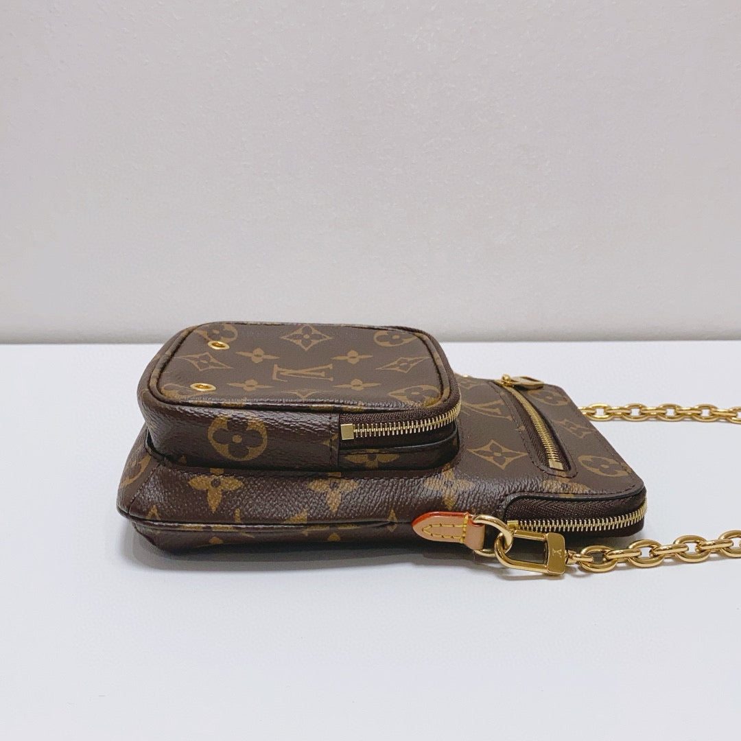 Louis Vuitton - Utility Phone Pocket - Monogram coated canvas with leather trim - Brown - (mini)