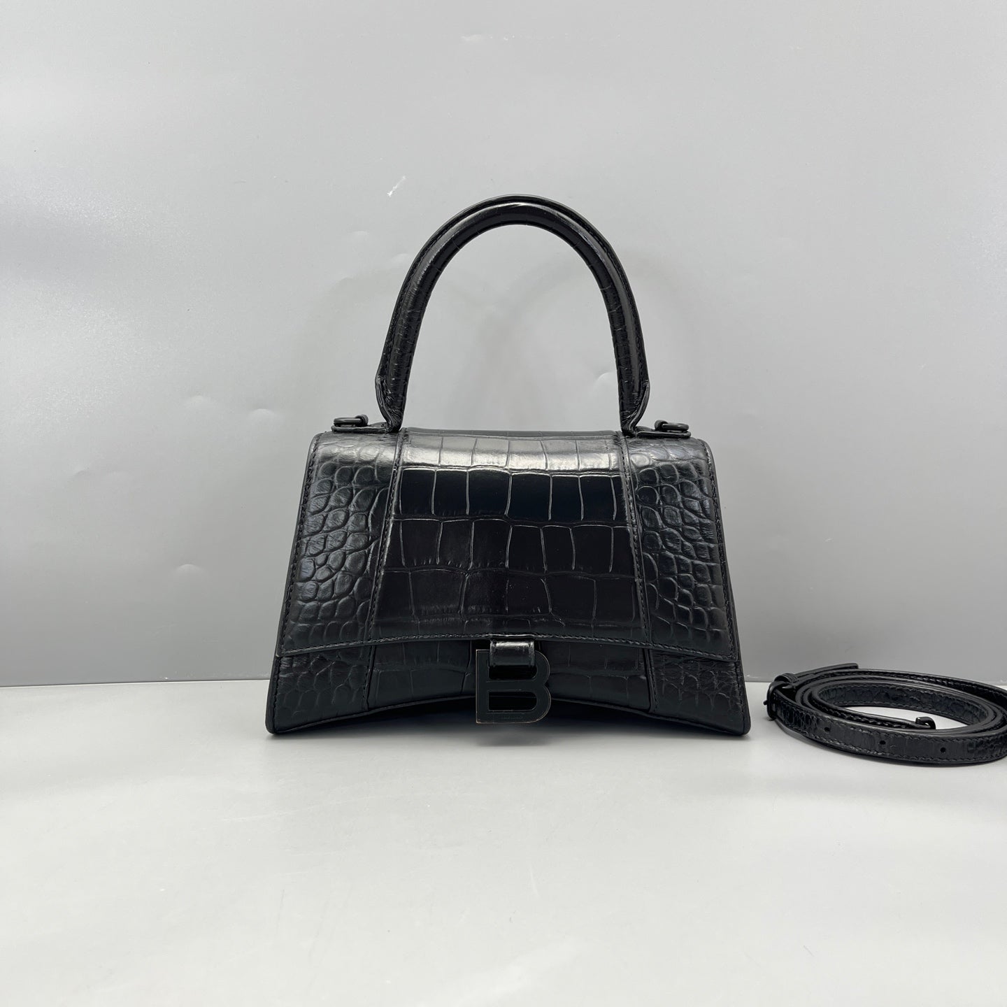 Balenciaga - Hourglass Bag - Leather - Black - (Small)
