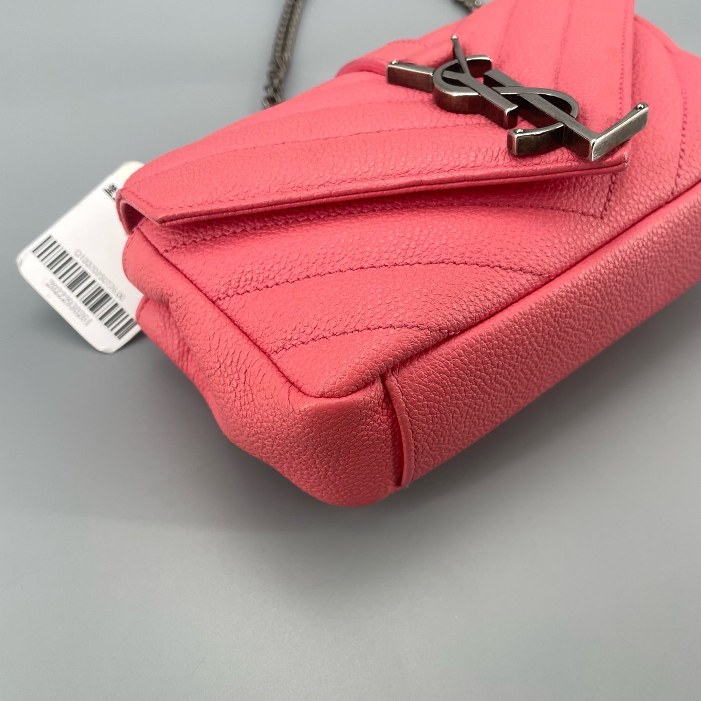 Saint Laurent - College Mini Messenger Bag - Grained leather - Pink - (mini)