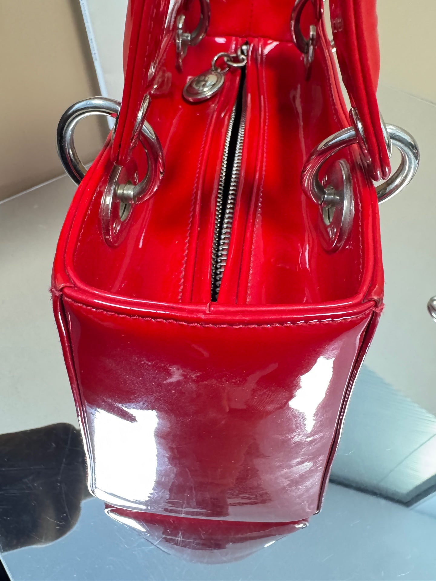 Dior - Lady Dior - Patent leather - Red - (Medium)
