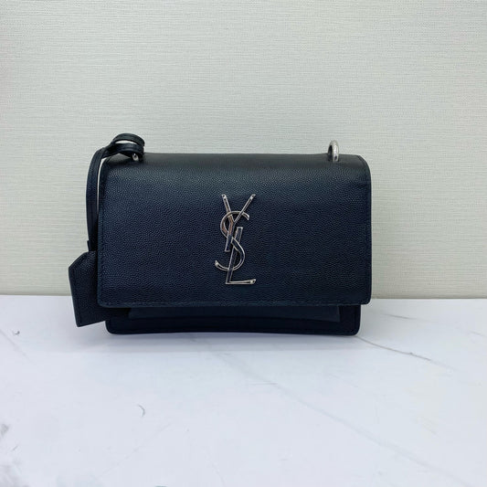 Saint Laurent - Sunset - Caviar leather - Black - (small)