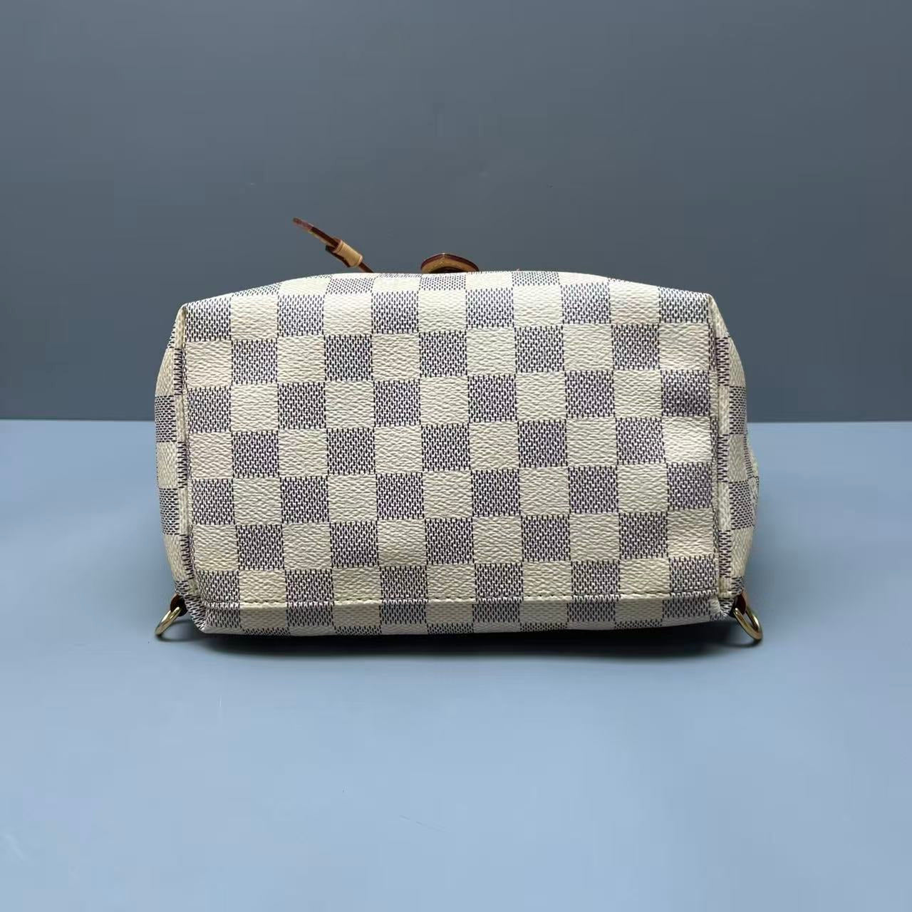 Louis Vuitton - Sperone Backpack - Damier Azur coated canvas with natural cowhide leather trim - White - (Small)