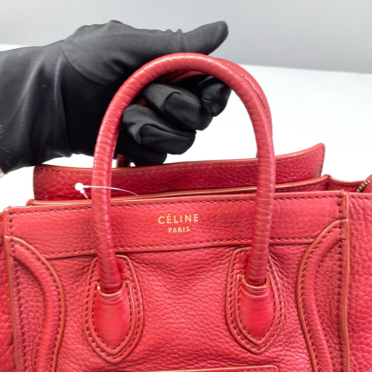Celine - Luggage Nano - Grained leather - Red - (mini)
