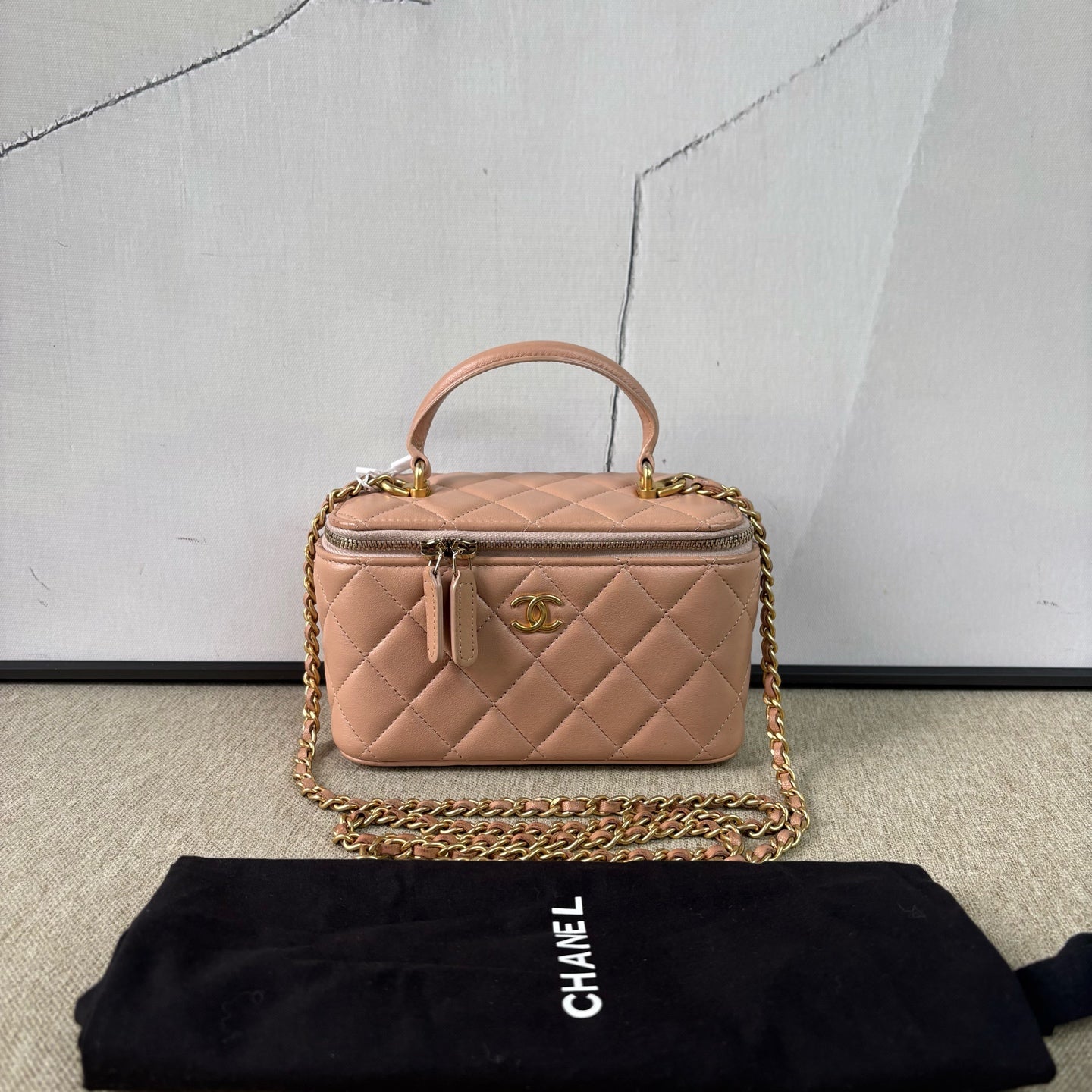 Chanel - Vanity Case with Top Handle - Lambskin leather - Pink - (mini)