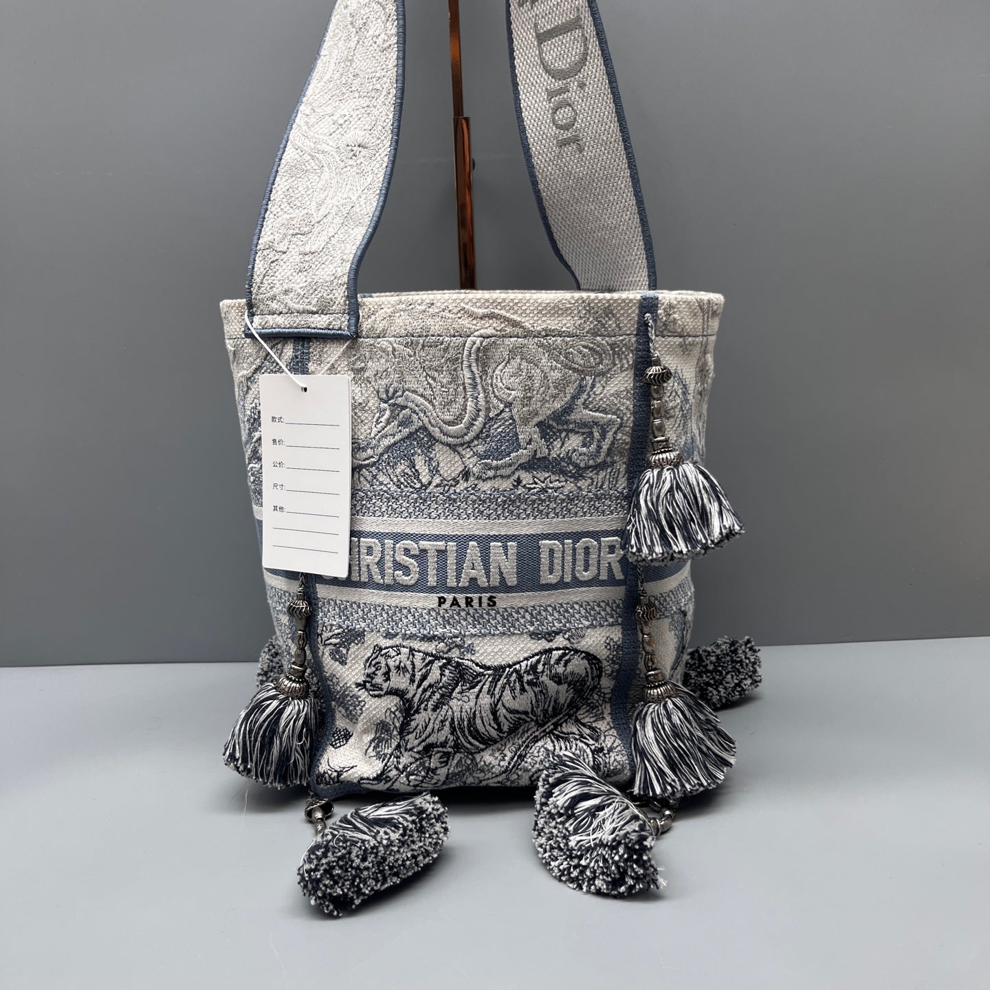 Dior - Dior Toile de Jouy Sauvage Embroidered Bucket Bag - Embroidered Canvas / Fabric with Leather Trim - Multicolour - (Medium)