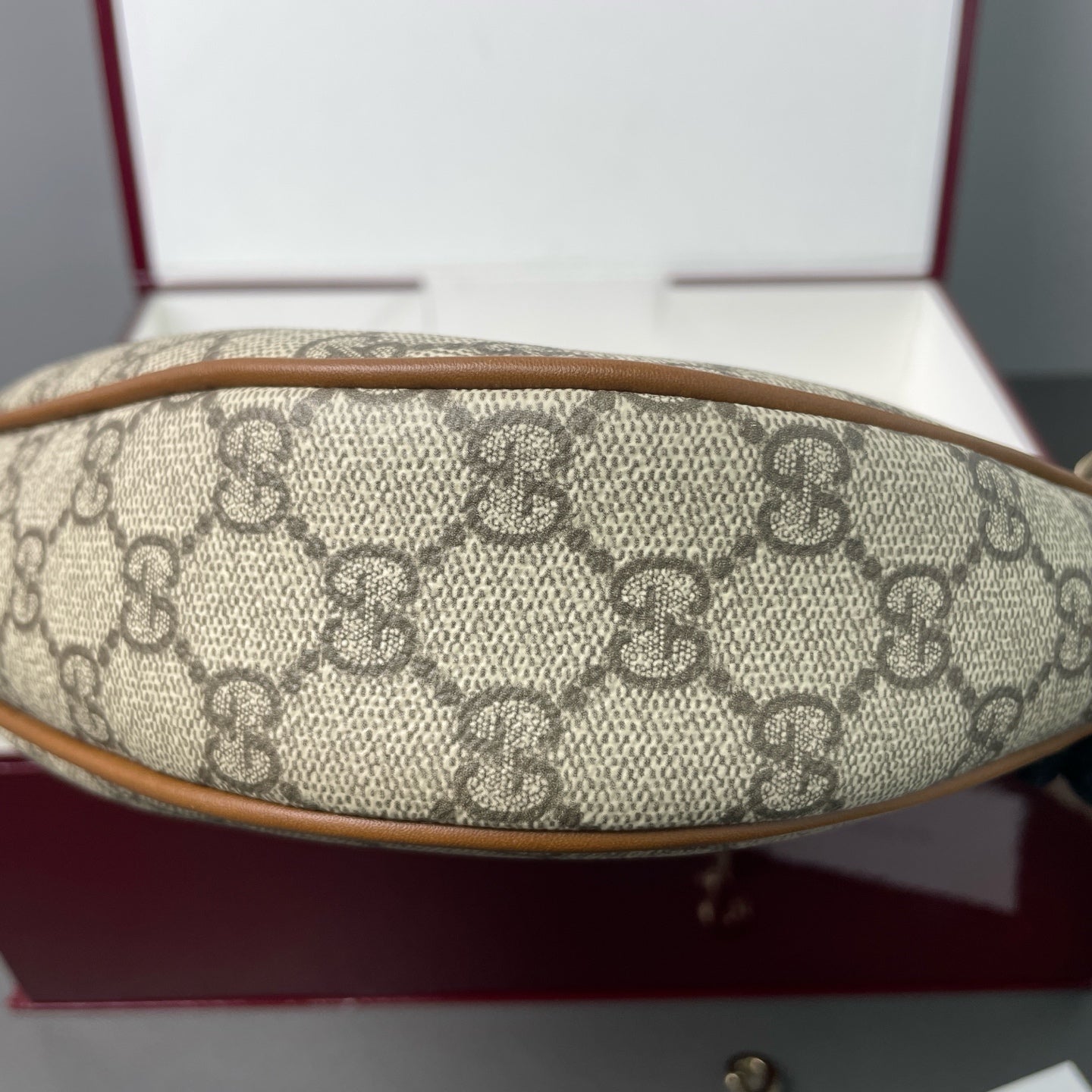 Gucci - Ophidia Chain Bag - GG monogram canvas with leather trim - Beige - (Medium)