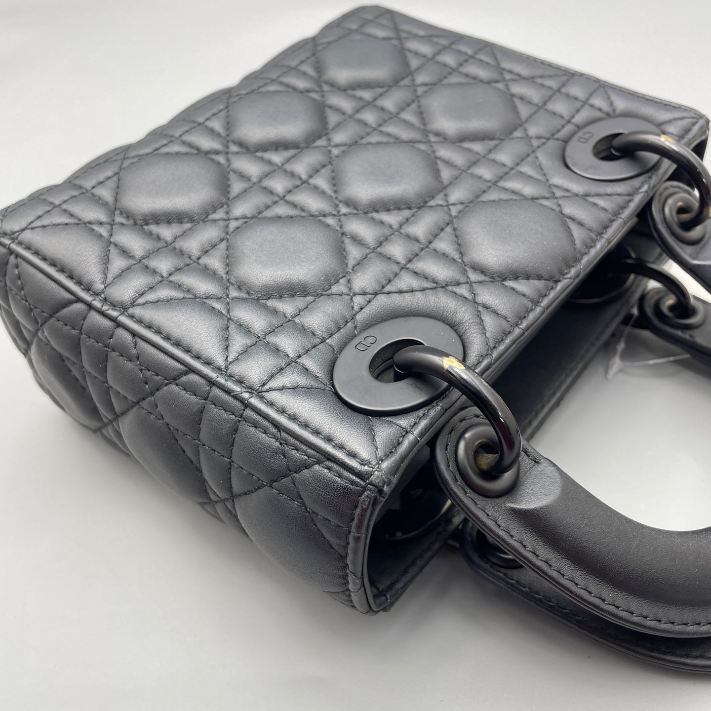 Dior - Lady Dior Mini - Matte Cannage-quilted leather - Black - (mini)