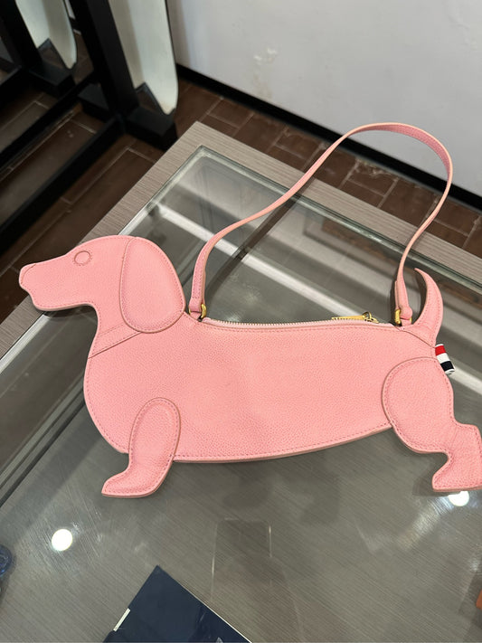 Thom Browne - Dachshund Shoulder Bag - Grained leather - Pink - (Small)